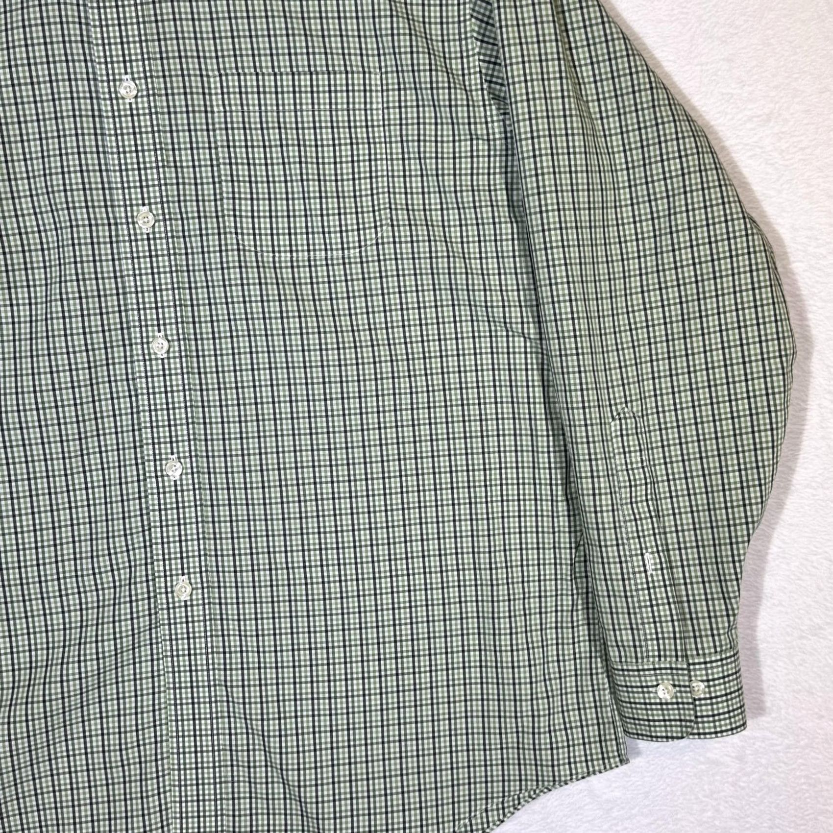 Brooks Brothers Brooks Brothers Shirt Mens L Check Non-Iron Button Down Long Sleeve Carbon Green Size US L / EU 52-54 / 3 - 5 Thumbnail