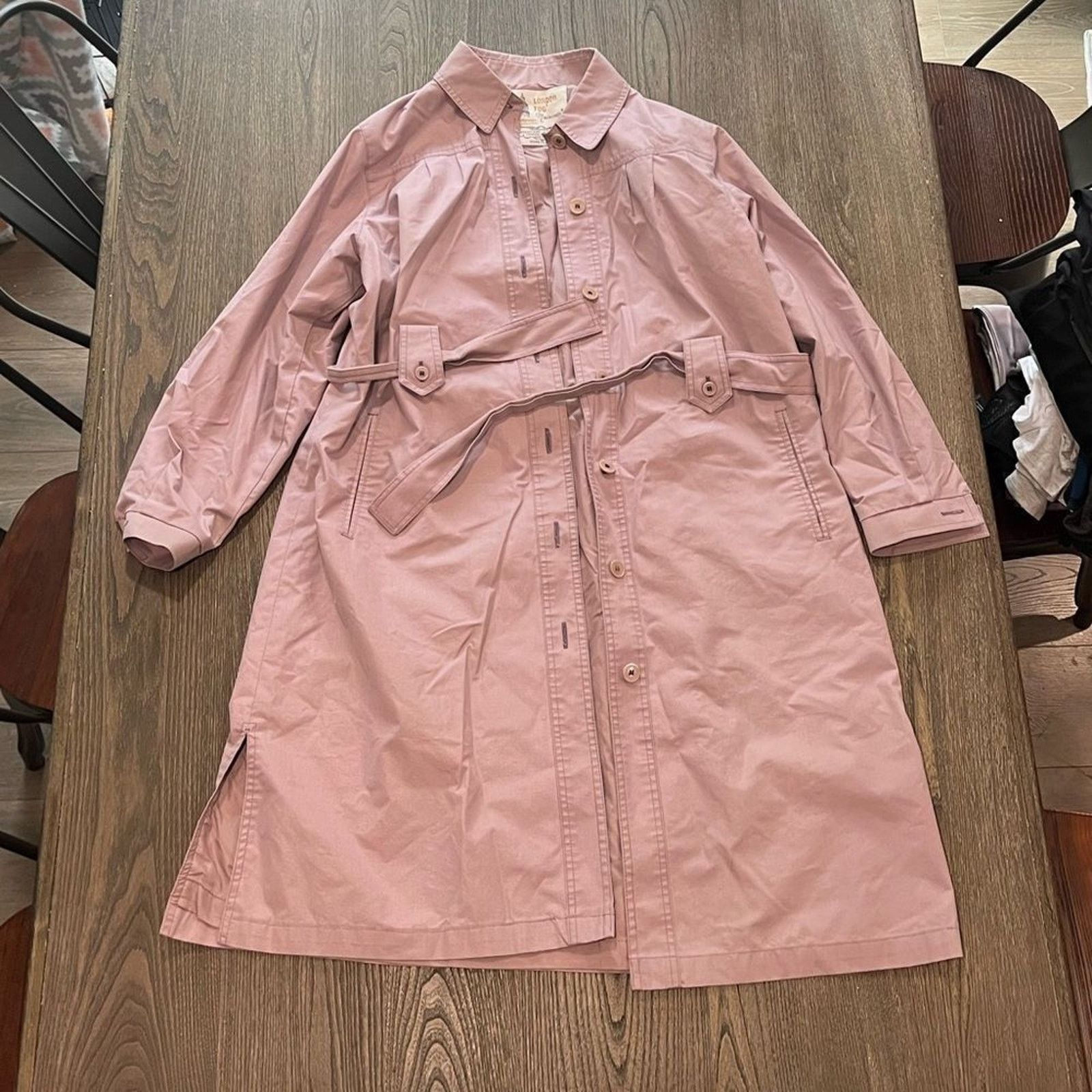 London Fog London Fog Maincoats Vintage Light Pink Trench Coat Sz 10 P Size L / US 10 / IT 46 - 1 Thumbnail