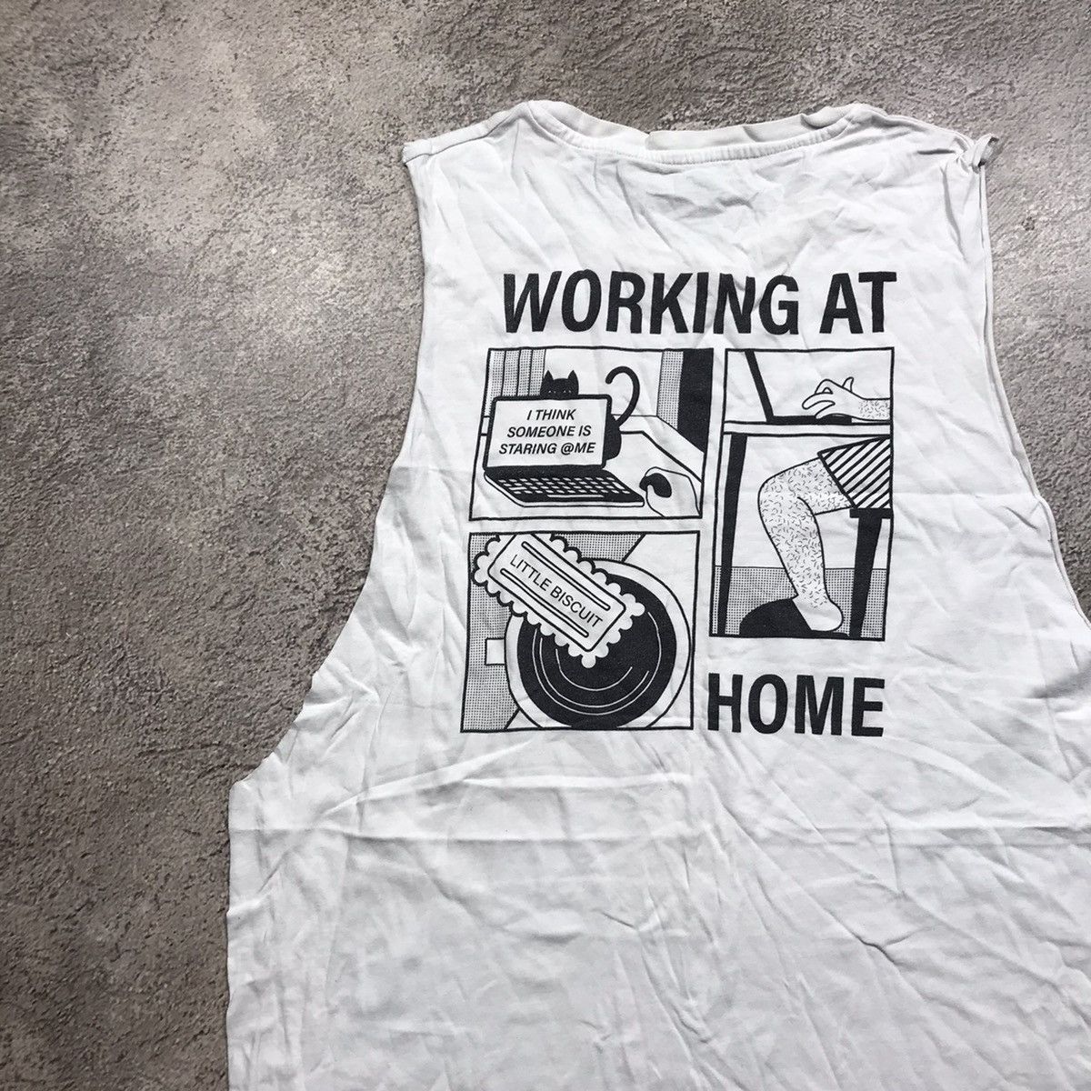 Vintage Vintage 90s Graphic Tee Working At Home Funny Print Baggy L Size US L / EU 52-54 / 3 - 2 Thumbnail