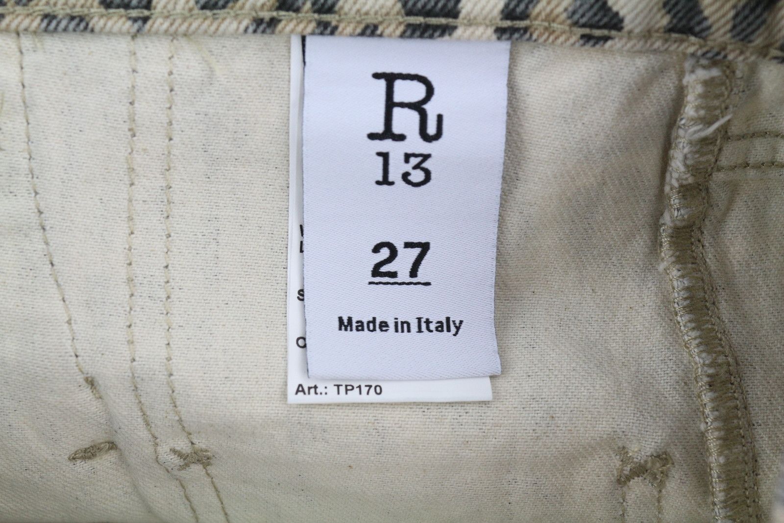 R13 POUCH POCKET 27 Denim Rigid Leopard Turn-Up Shorts 85101 Size 27" / US 4 / IT 40 - 11 Thumbnail