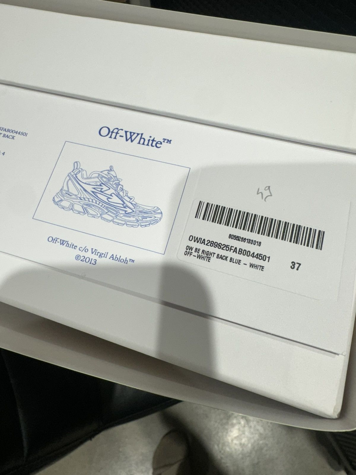 Off-White OFF-WHITE - Be Right Back Sneakers White Blue Size US 7 / IT 37 - 7 Thumbnail