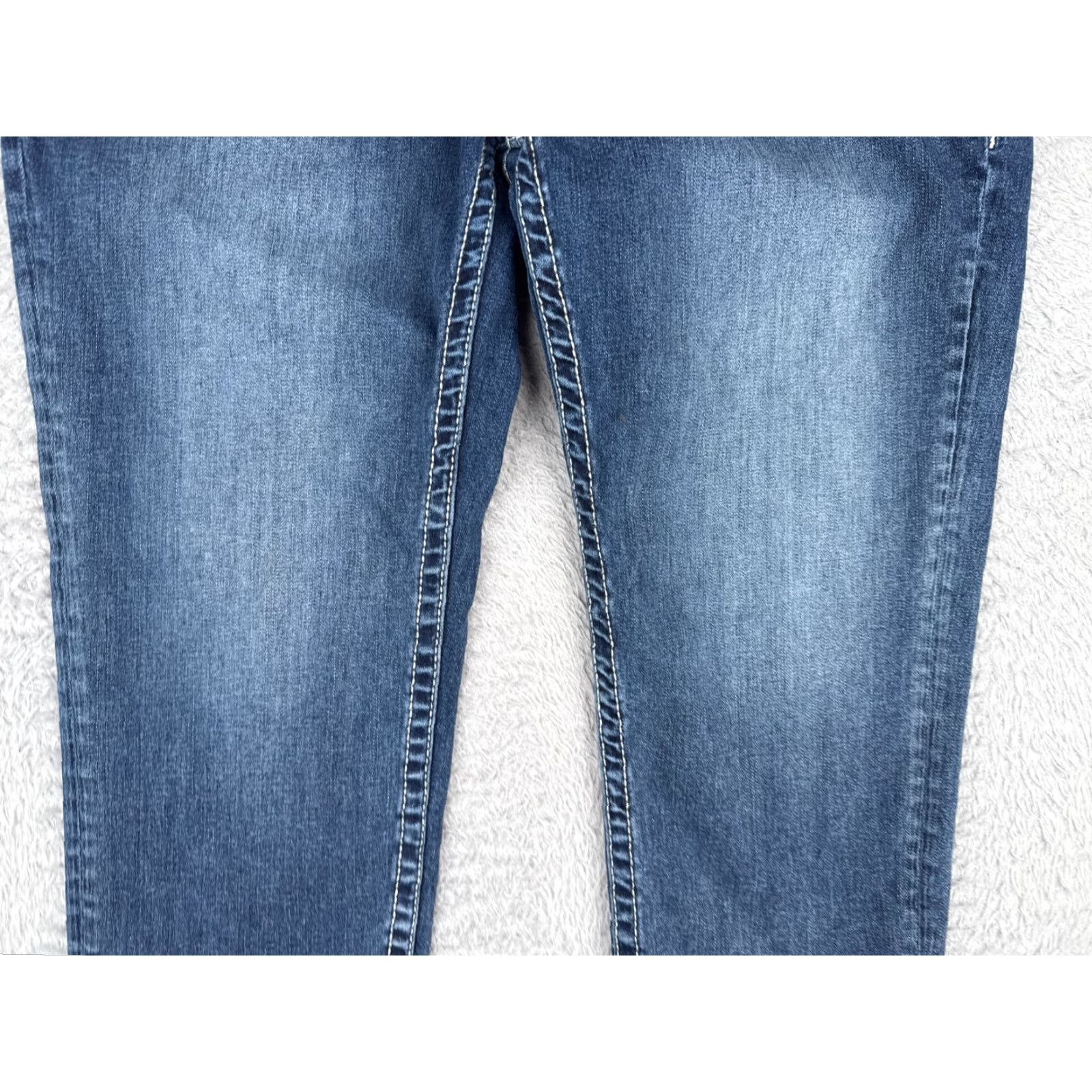 Vintage VIGOSS Jeans Womens 12 Blue Denim Carpi Embroidered Mid Rise Cotton Blend 32x21 Jeans Size 34" / US 12 / IT 48 - 3 Thumbnail