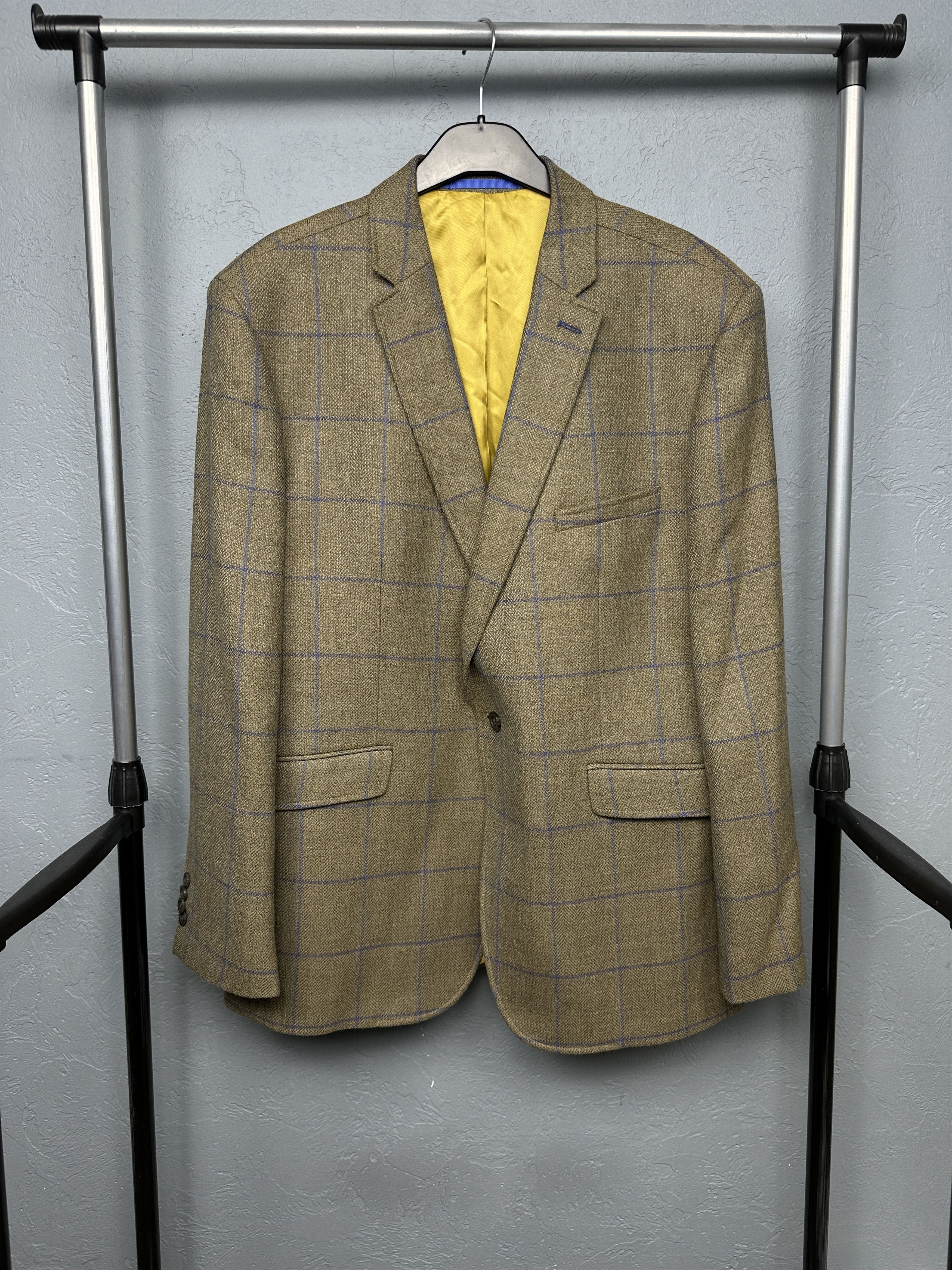 Other Brook Taverner Mens Wool Check Blazer Jacket Size US XL / EU 56 / 4 - 1 Thumbnail
