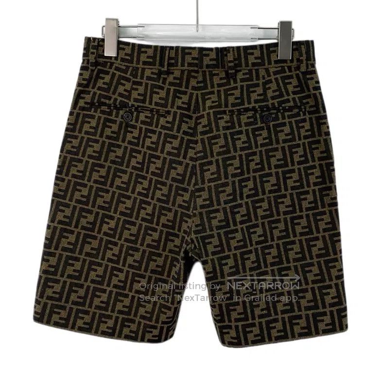 Fendi Fendi Dark brown classic double F logo print casual shorts Size US 30 / EU 46 - 2 Thumbnail