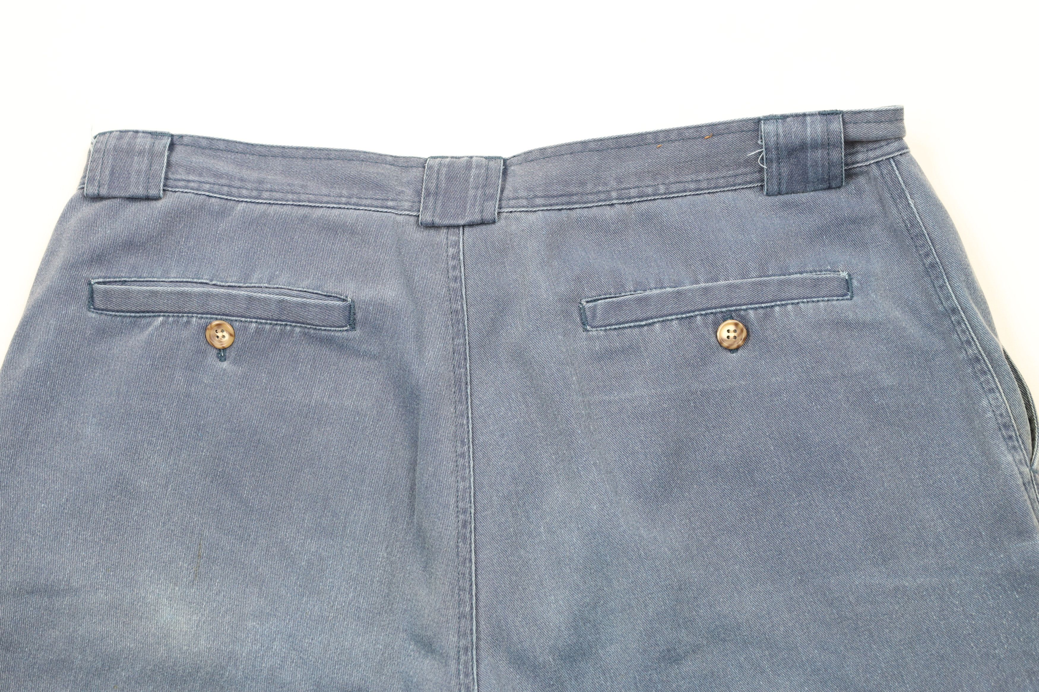 Vintage Vintage 90s Streetwear Stonewash Pleated Cargo Shorts Blue Size US 36 / EU 52 - 11 Thumbnail