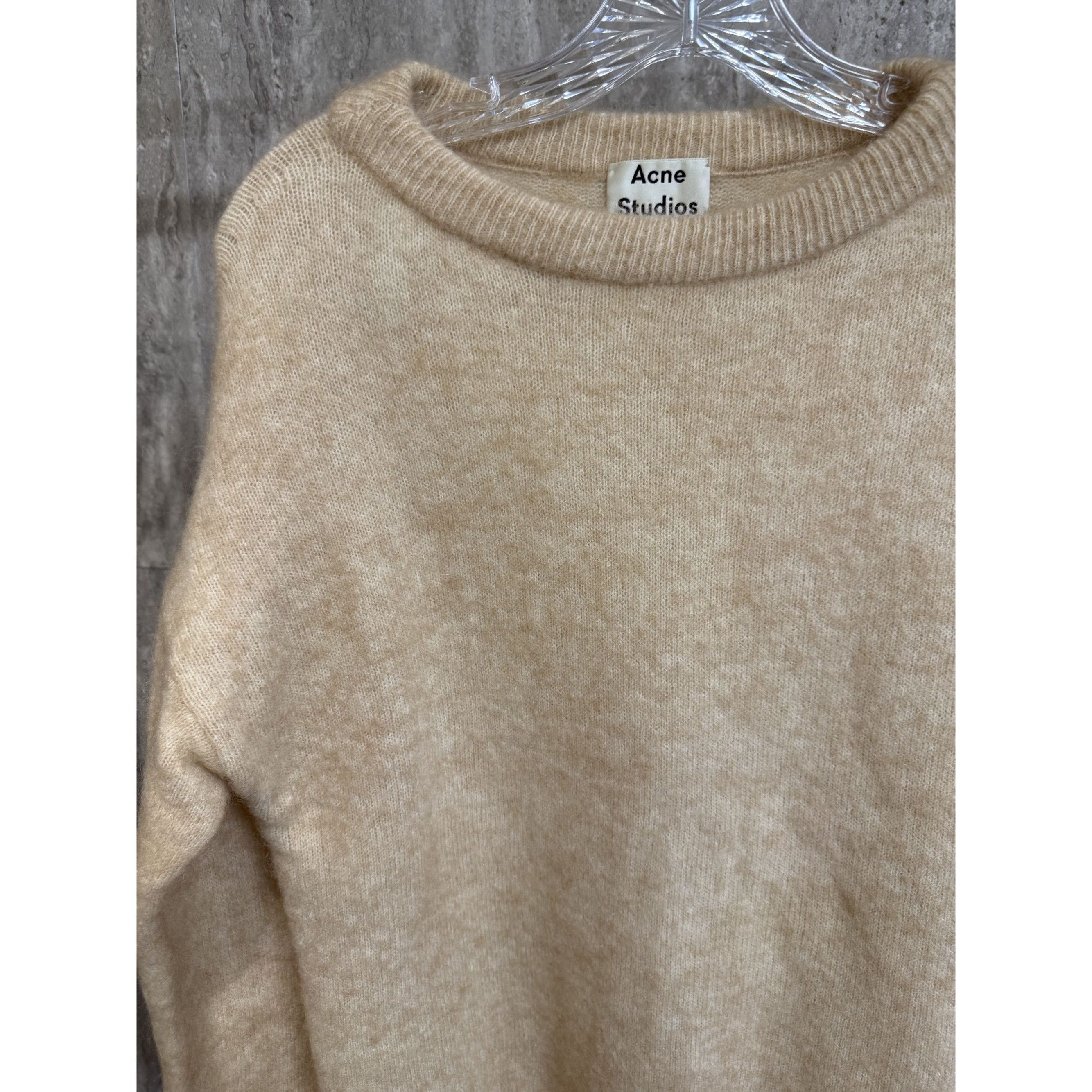 Acne Studios Acne Studios Beige Dramatic Mohair Wool Blend Sweater XS Size XS / US 0-2 / IT 36-38 - 3 Thumbnail