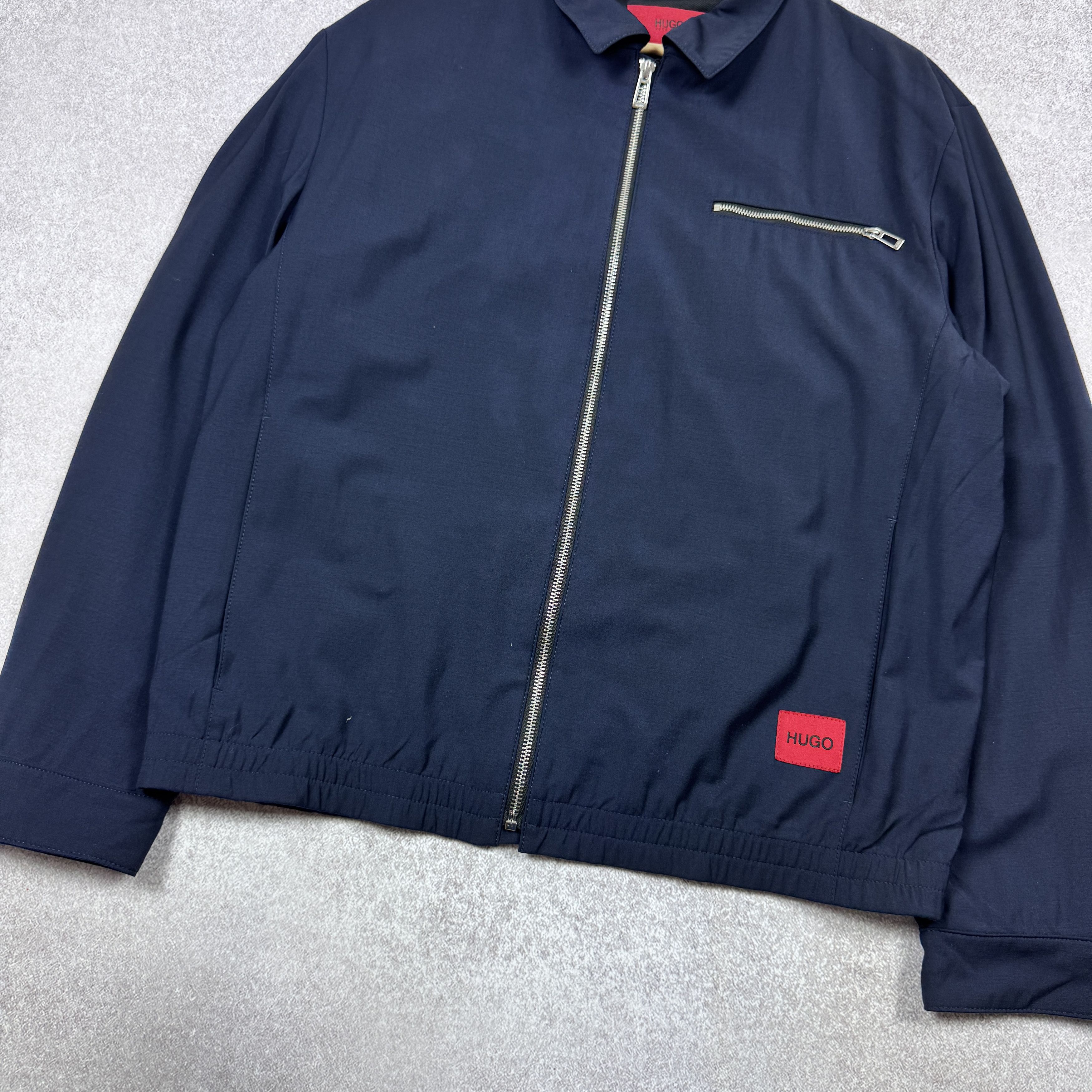 Hugo Boss Men`s HUGO BOSS Urox2031 Navy Wool Zip Jacket Size 48 / M Size US M / EU 48-50 / 2 - 4 Thumbnail