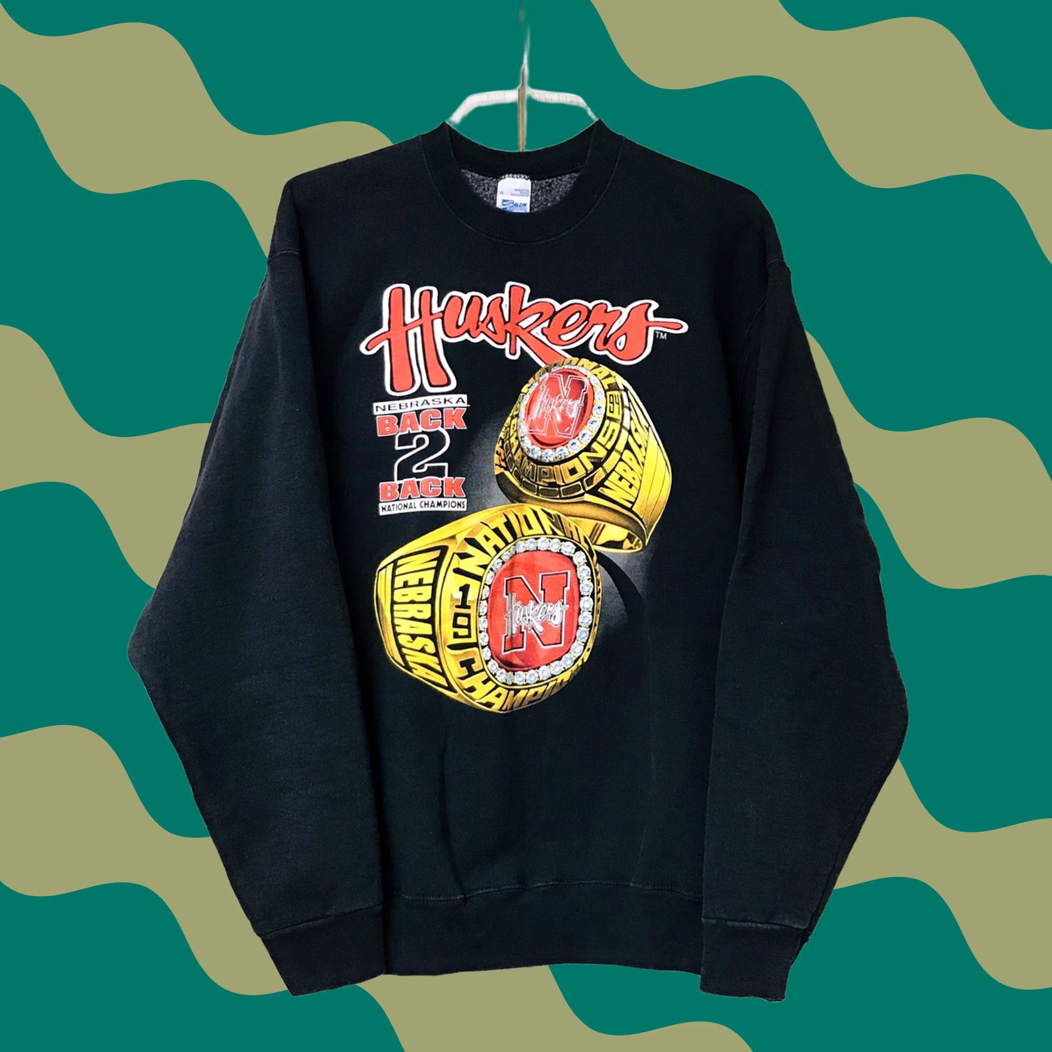 Salem Sportswear VINTAGE Salem Sportswear Men Nebraska Huskers National Champions Pullover Sweater XL Black Size US XL / EU 56 / 4 - 1 Thumbnail
