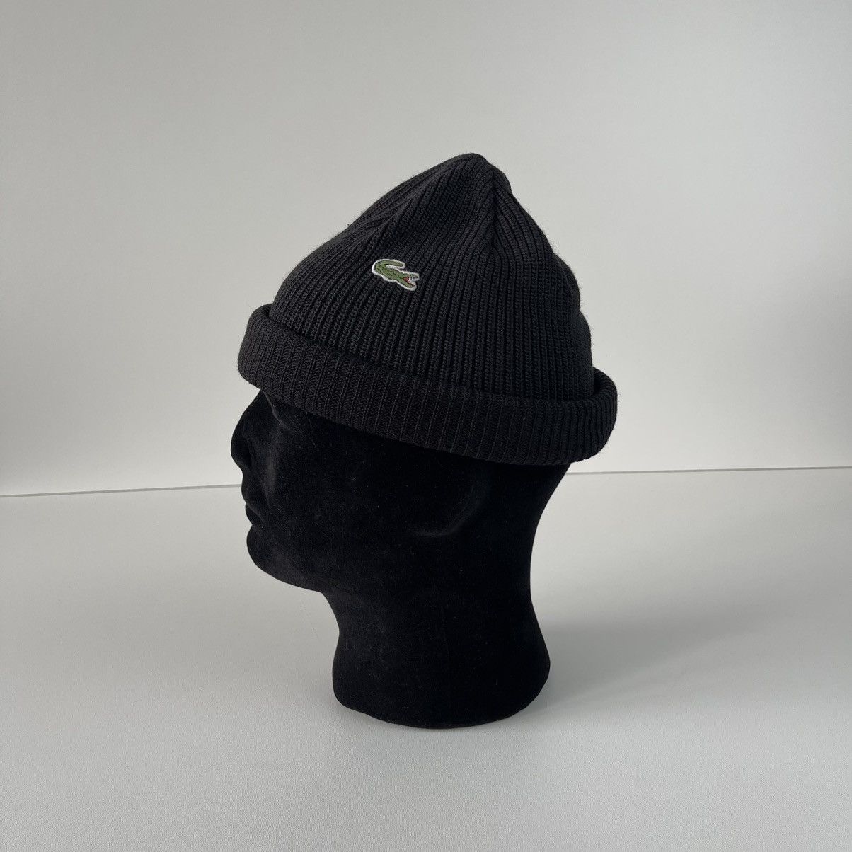 Lacoste Lacoste Logo Wool/Acrylic Vintage Beanie Hat Black F4797 Size ONE SIZE - 2 Thumbnail