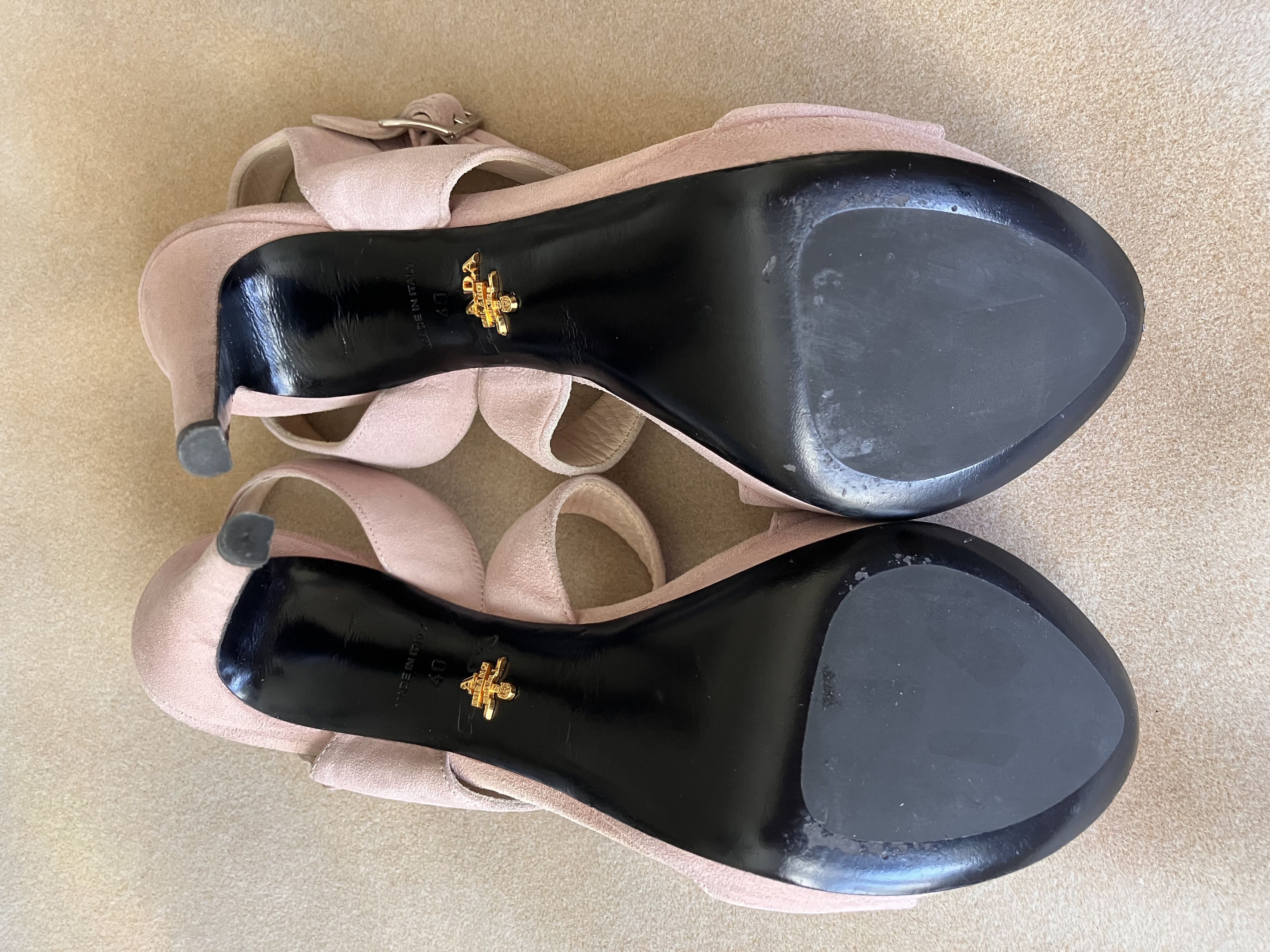 Prada Prada Blush Pink Suede Heeled Sandals - 40 Size US 10 / IT 40 - 4 Thumbnail