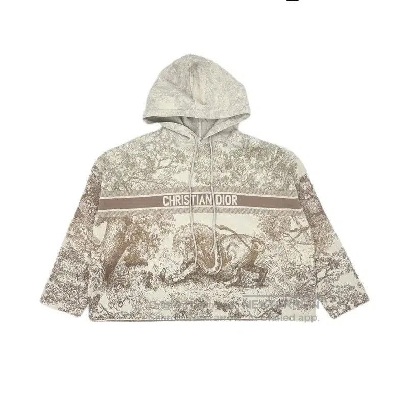 Dior Dior Cropped Graphic Hoodie in Beige . Size M / US 6-8 / IT 42-44 - 1 Thumbnail