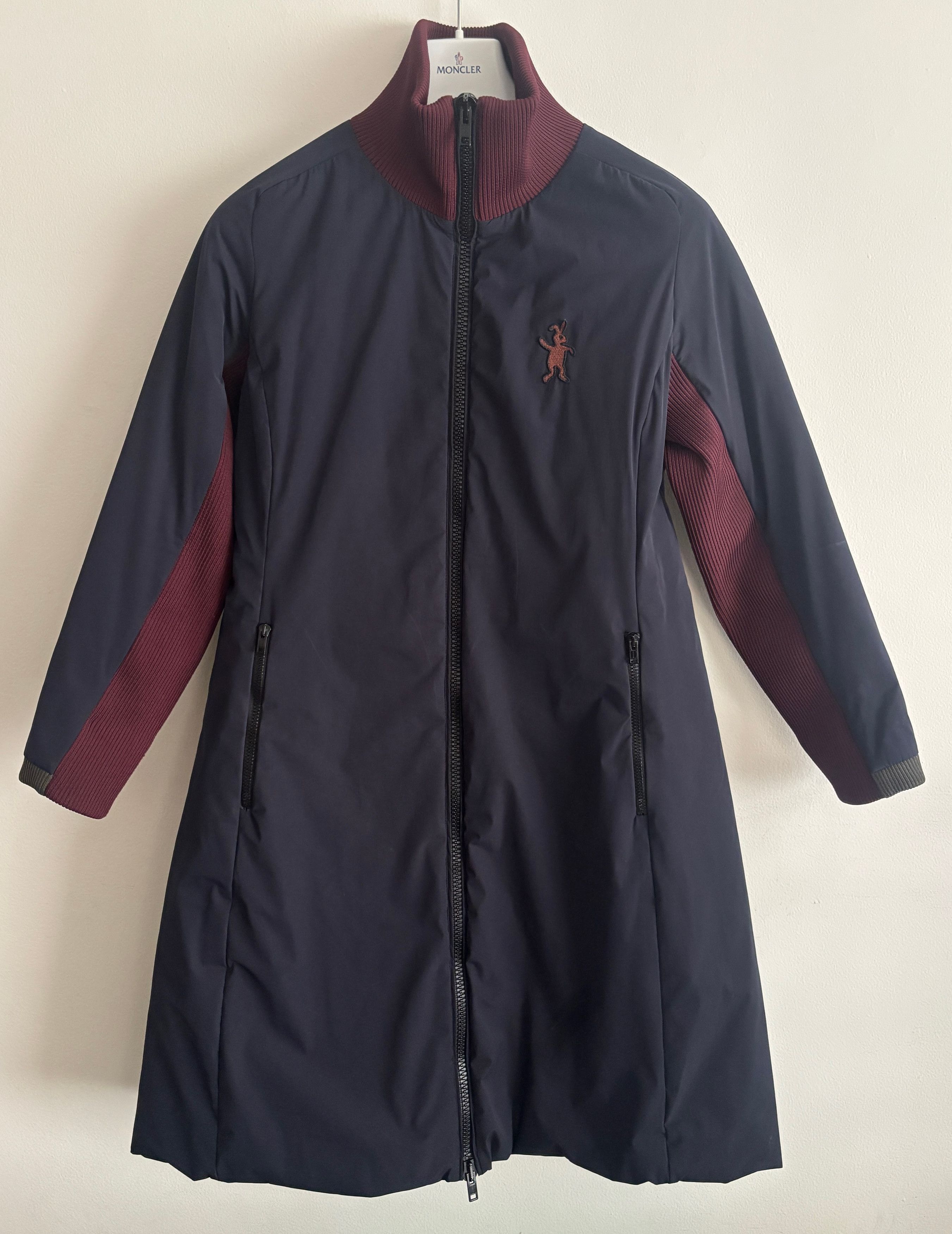 Marni $2160 Navy Burgundy Long Quilted Technical Jacket 42 / 6 Size M / US 6-8 / IT 42-44 - 1 Thumbnail