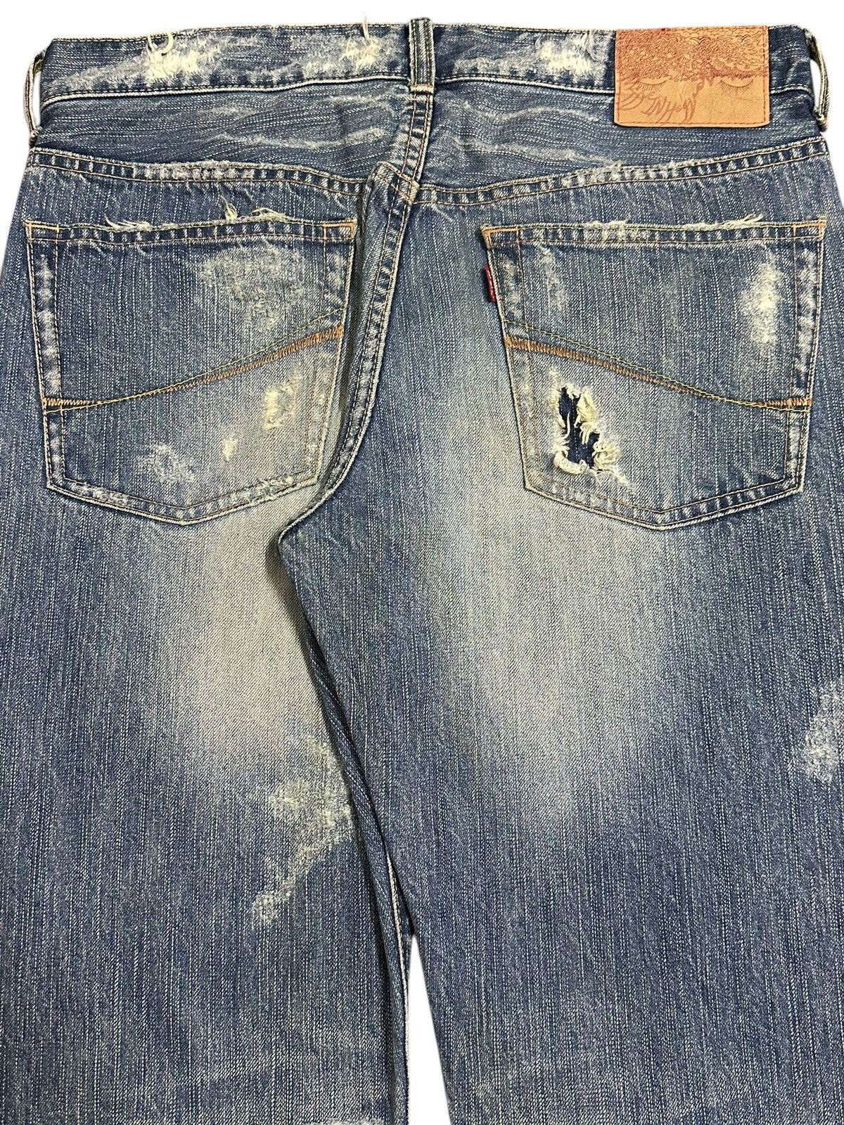 If Six Was Nine Vintage Japanese Brand Distressed Destroyer Faded Wash Jeans Size US 31 - 6 Thumbnail