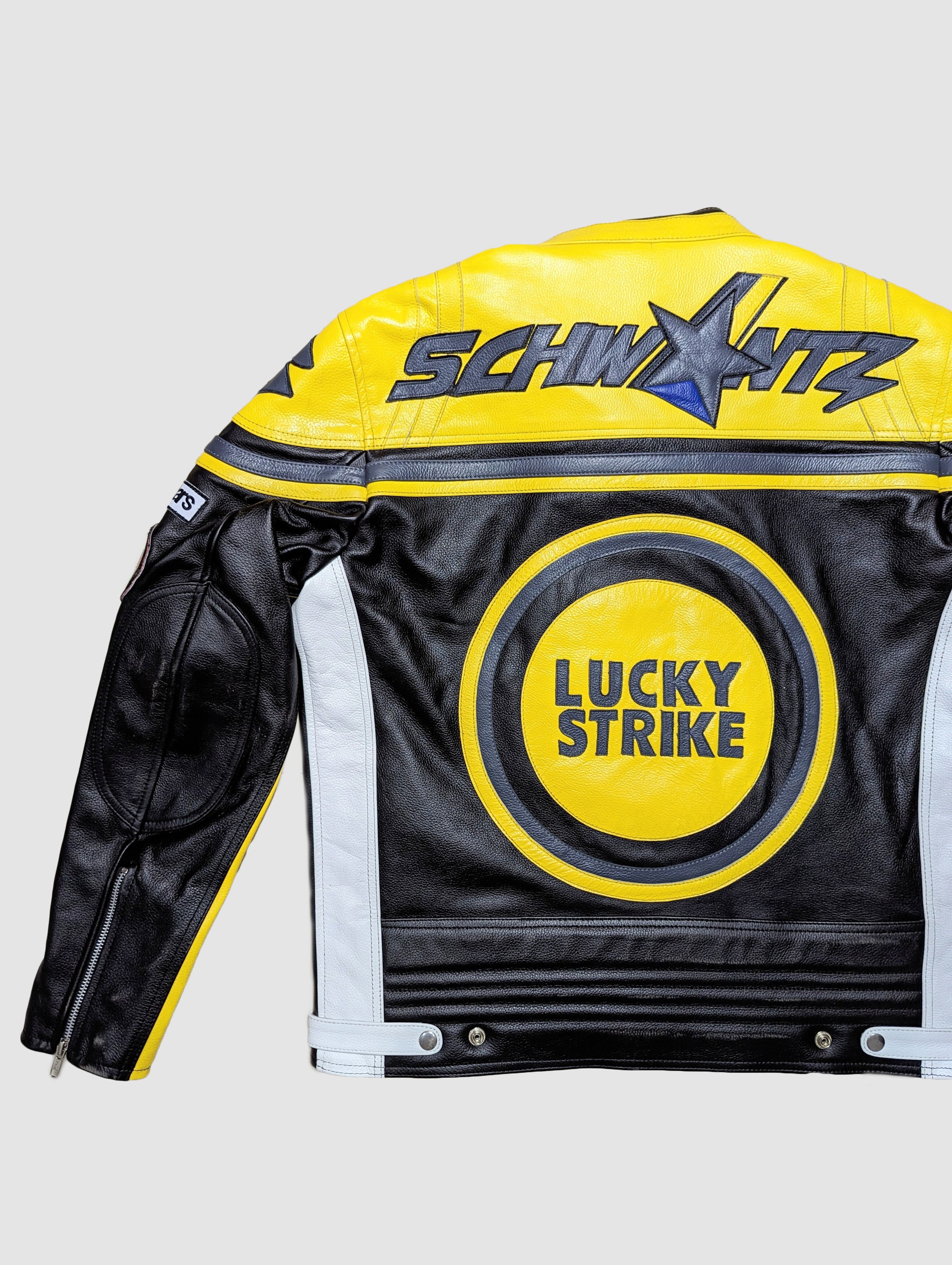 Genuine Leather 🔥 LUCKY STRIKE 🔥 RACING LEATHER JACKET RARE STREETWEAR Size US L / EU 52-54 / 3 - 7 Thumbnail