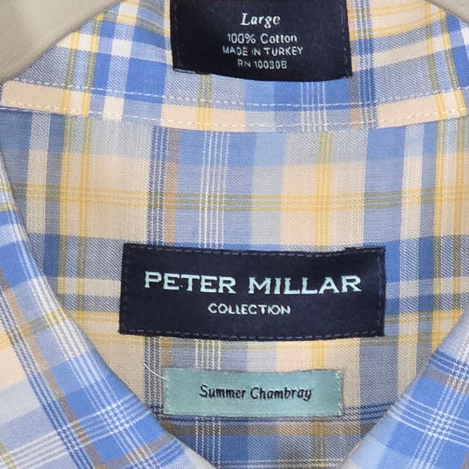 Peter Millar Peter Millar Men's Summer Chambray Button Shirt. Size Large. Size US L / EU 52-54 / 3 - 6 Thumbnail