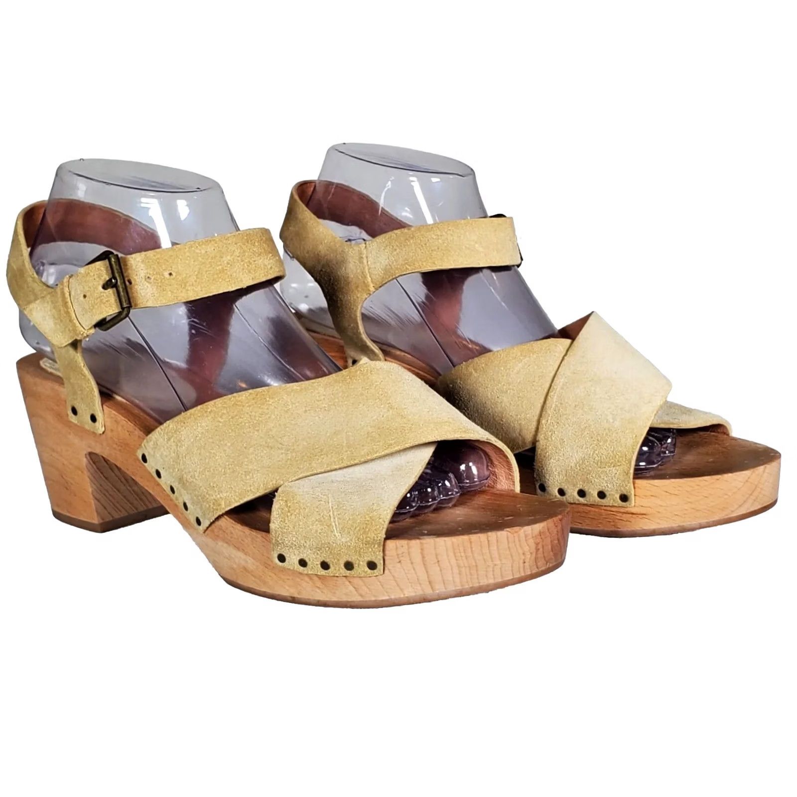 Madewell Madewell The Johanna Crisscross Clog Sandals Biege Suede Women's US 9.5 Size US 10 / IT 40 - 2 Thumbnail