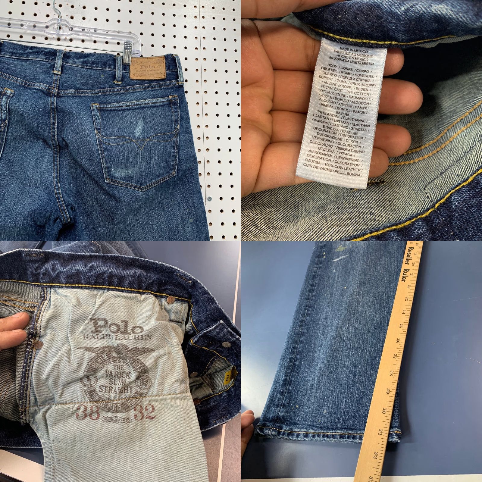 Polo Ralph Lauren Polo Ralph Lauren Denim Jeans Mens 38x32 Blue Varick Slim Straight Fit Dark Wash Jeans Size US M / EU 48-50 / 2 - 8 Thumbnail