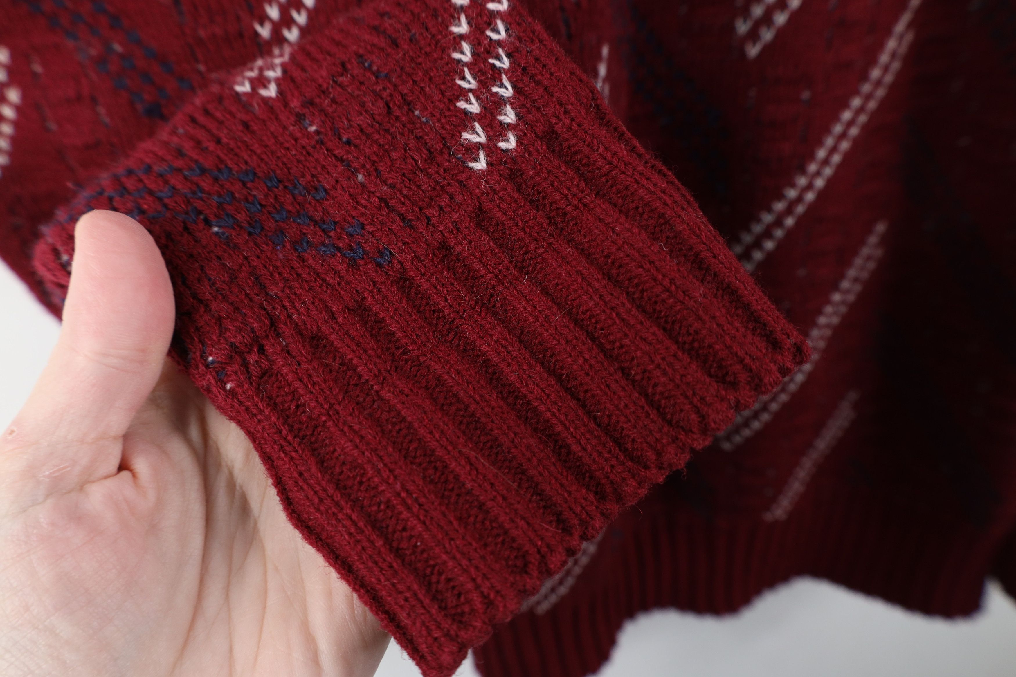 Vintage Vintage 90s Streetwear Herringbone Knit Crewneck Sweater USA Size US L / EU 52-54 / 3 - 5 Thumbnail