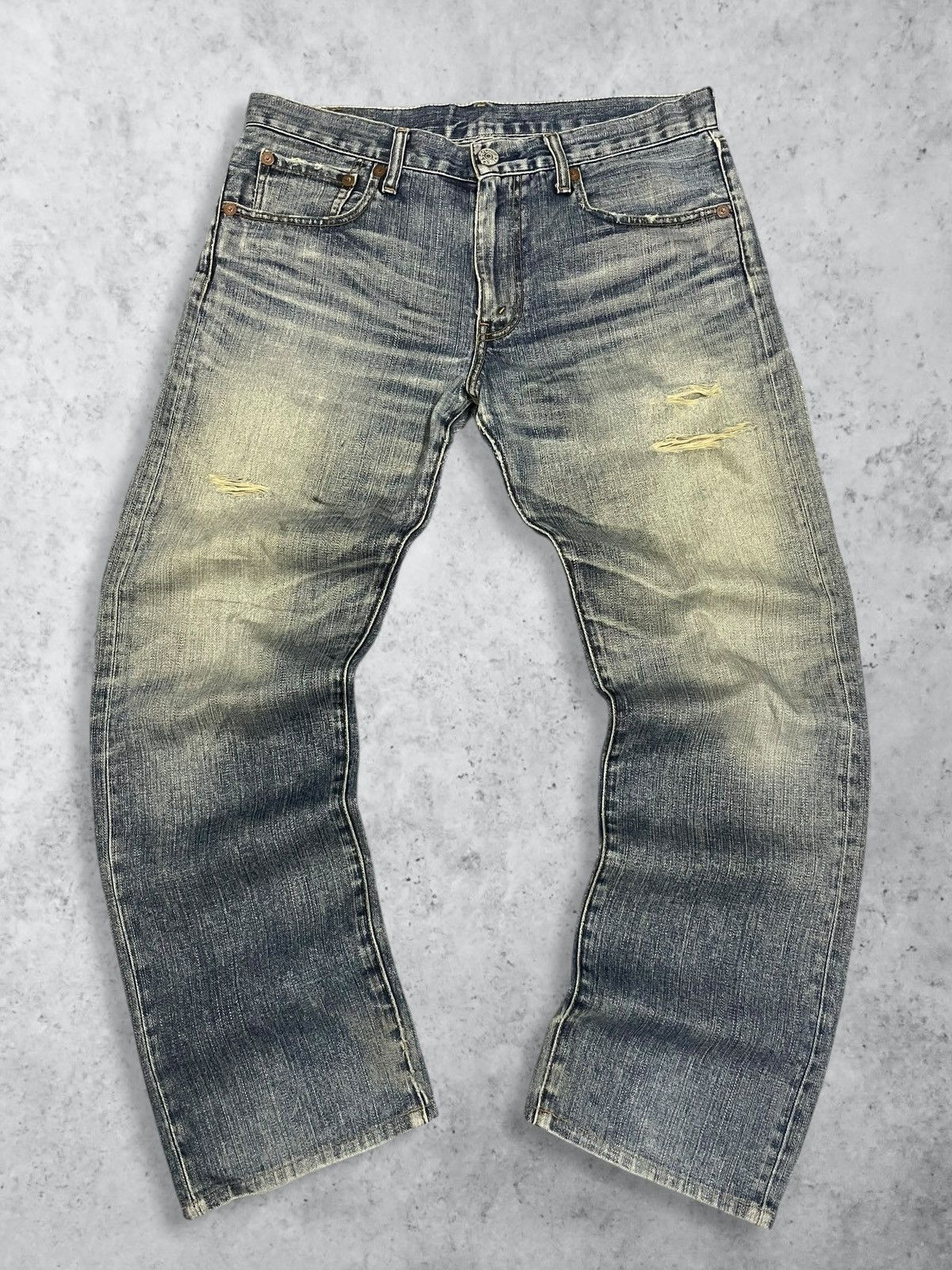 Levi's Vintage Y2K Levi’s 505 Sandwash Distressed Baggy Jeans #3072 Size US 33 - 3 Thumbnail