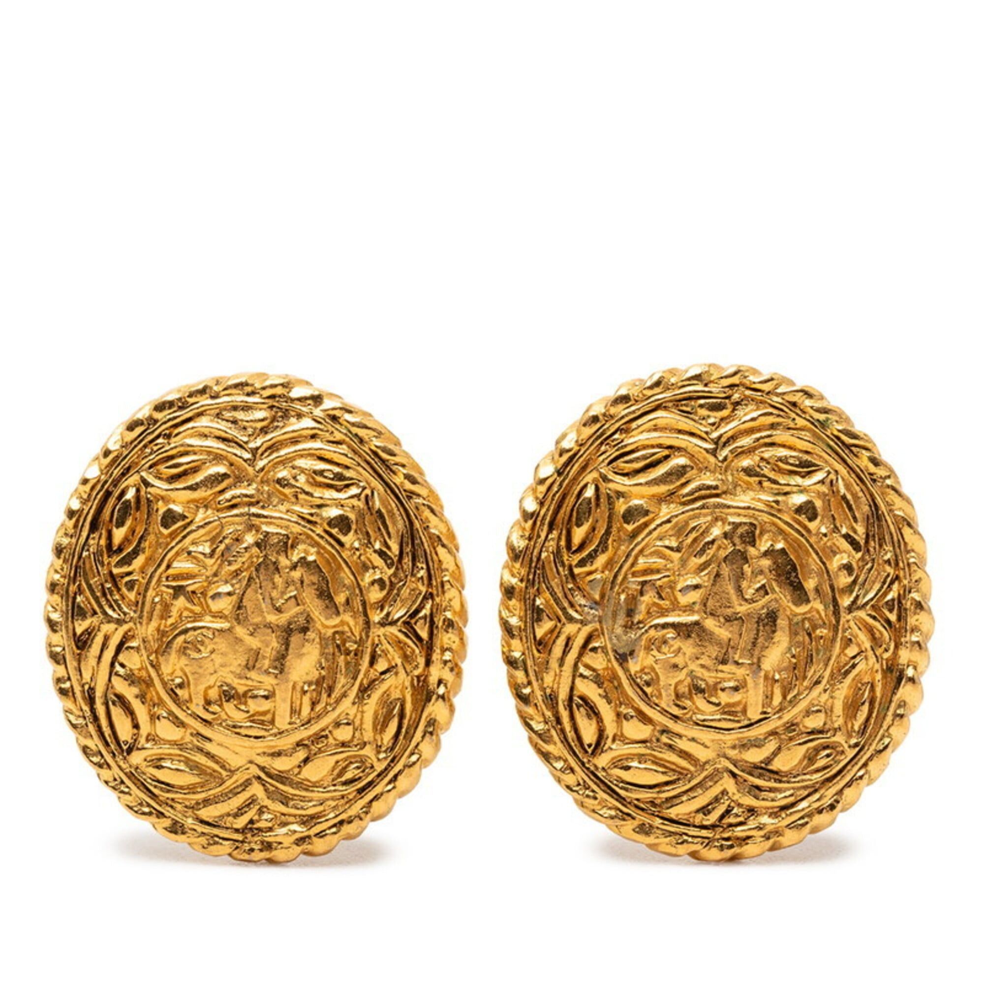 Chanel Chanel Night Riding Earrings, Gold Plated, Women's CHANEL Size ONE SIZE - 1 Thumbnail