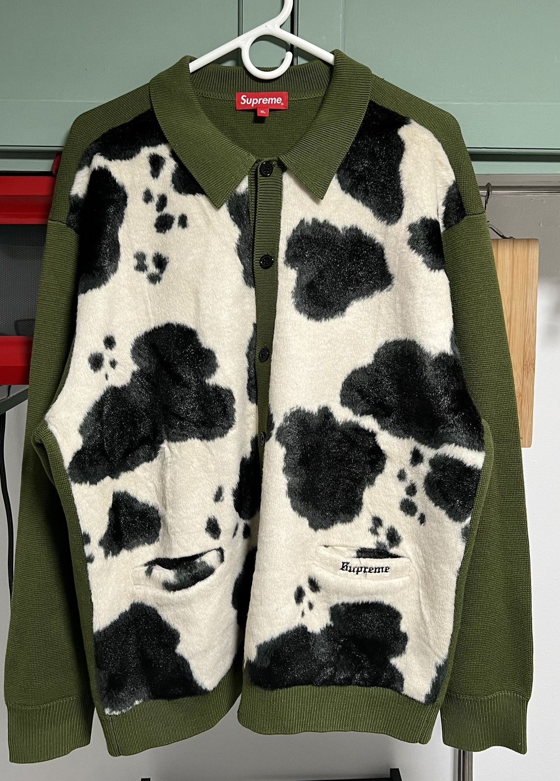 Supreme SUPREME COW PRINT CARDIGAN FW21 | Grailed