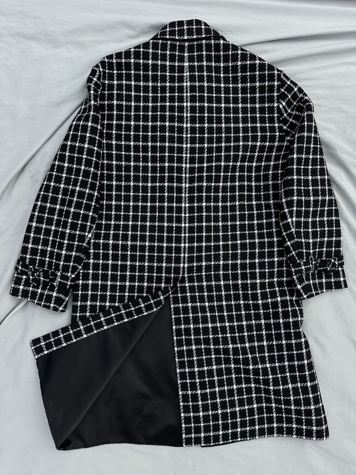 Versace Versace Black And White Checkered Single Breasted Coat Over Size US XL / EU 56 / 4 - 2 Thumbnail
