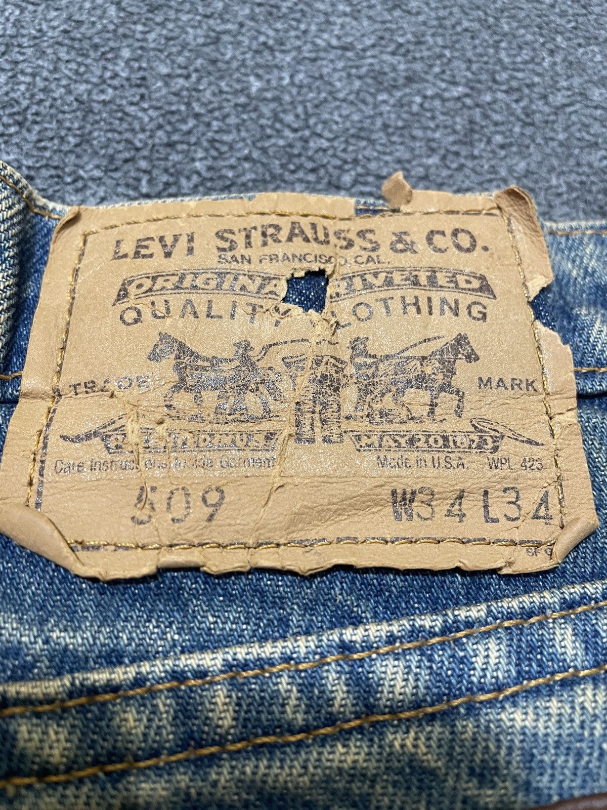 Levi's Levis Vintage 509 Orange Tab Distressed Jeans Leather Pocket Size US 34 / EU 50 - 5 Thumbnail