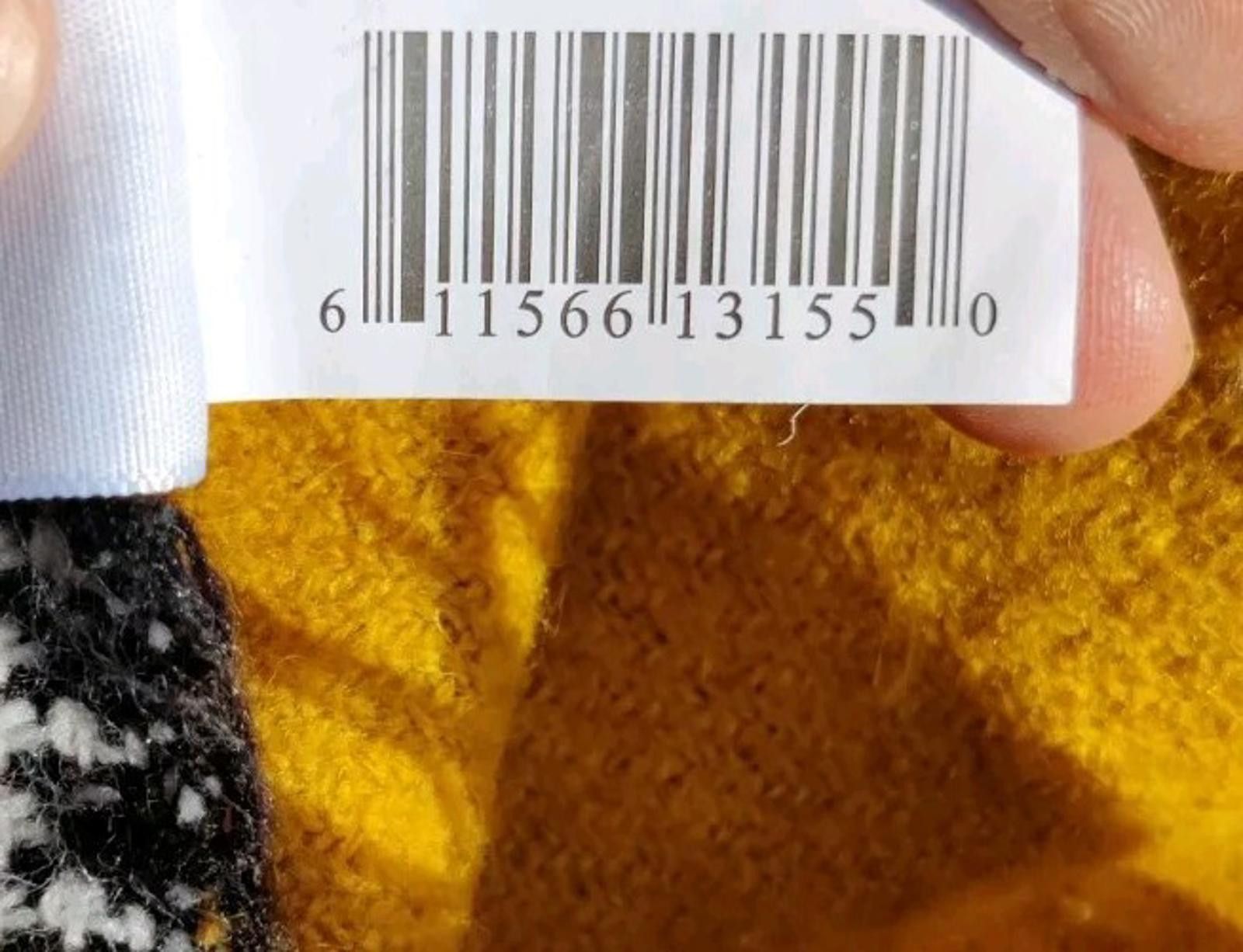 Other Time & Tru Black White Hounds Tooth Reversible Yellow Woven Size ONE SIZE - 12 Thumbnail