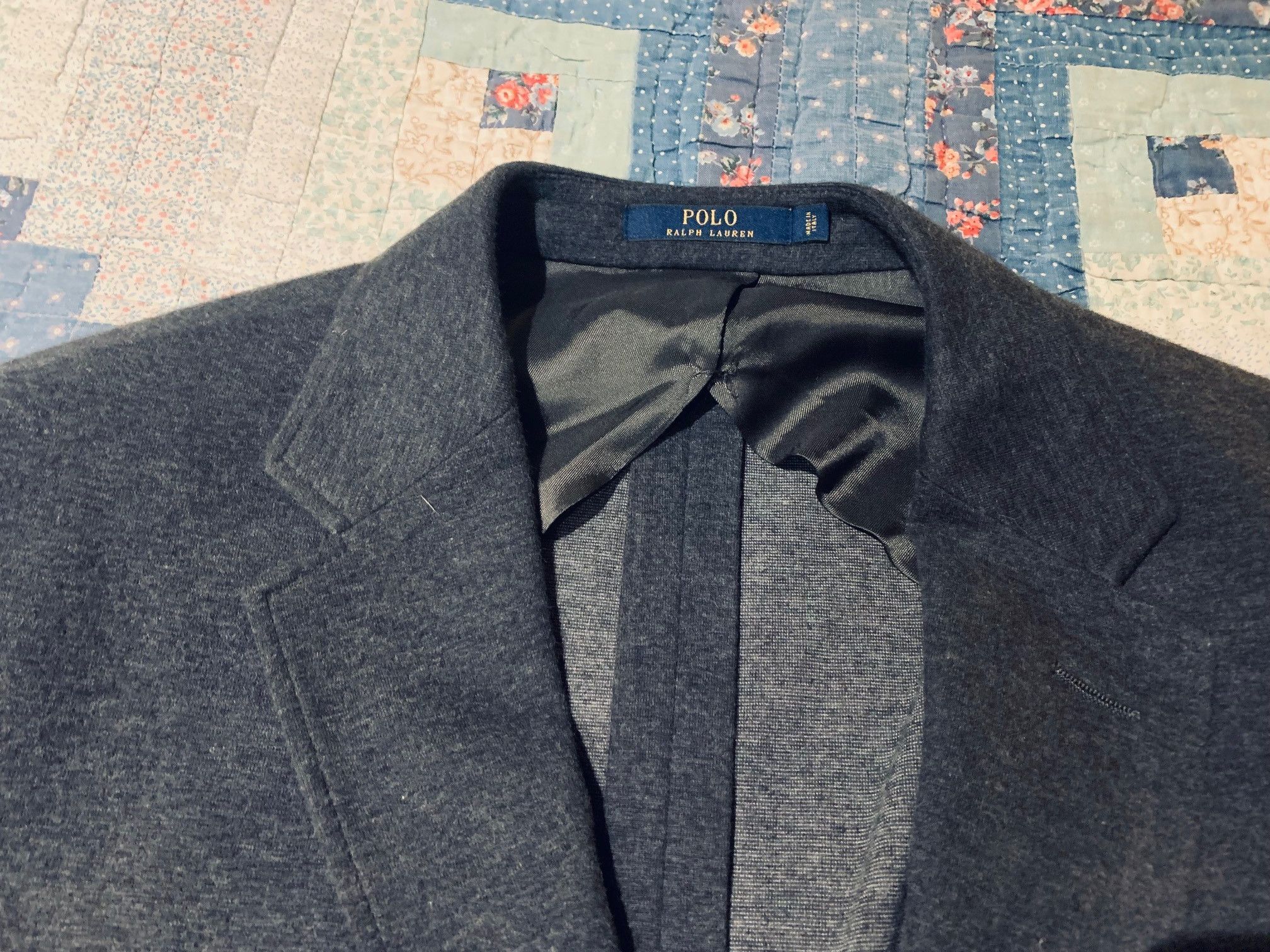 Polo Ralph Lauren Dark Gray Stretchy Cotton/Ploy Fabric Blazer Size 42R - 2 Thumbnail