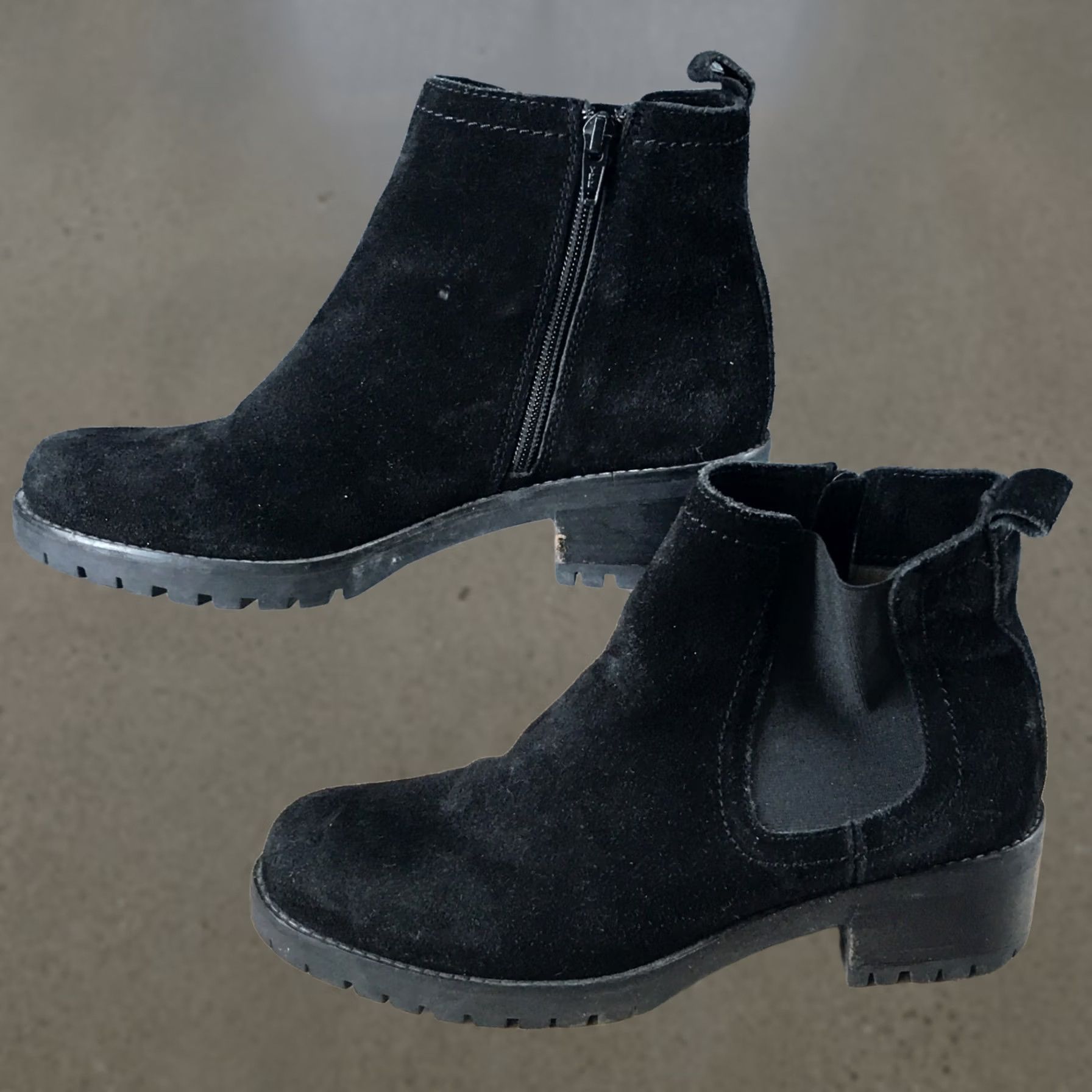 Vintage Diba Boots Womens Black True Casual Side Zip Chelsea Ankle Bootie Suede Size US 8 / IT 38 - 1 Thumbnail