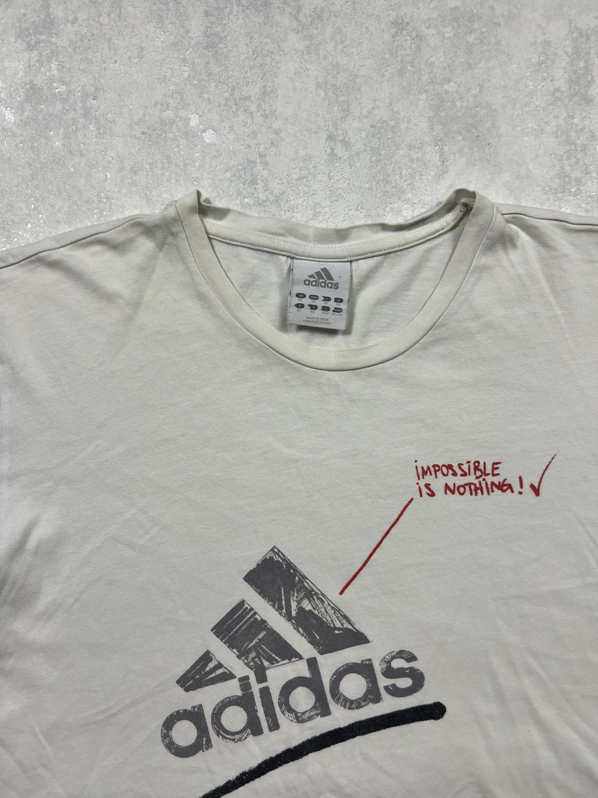 Adidas 00’s ADIDAS RETRO IMPOSSIBLE IS NOTHING BIG LOGO TEE Size US XL / EU 56 / 4 - 4 Thumbnail