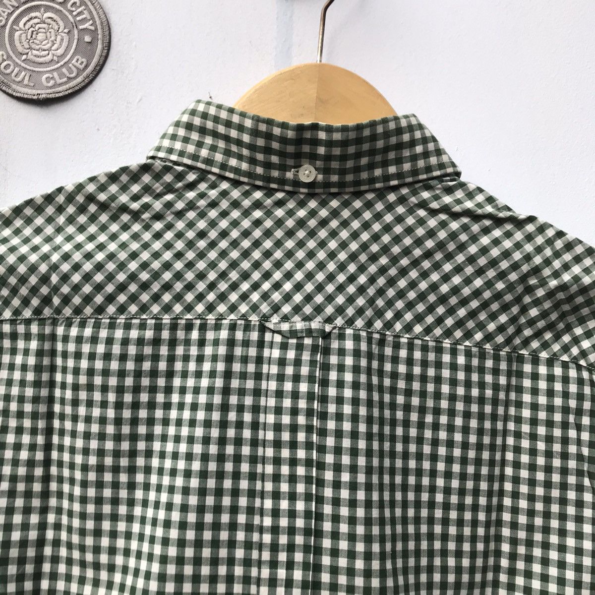 Ben Sherman × Vintage Ben Sherman Green Gingham Shirt Button Down Trimfit Short Size US S / EU 44-46 / 1 - 15 Thumbnail
