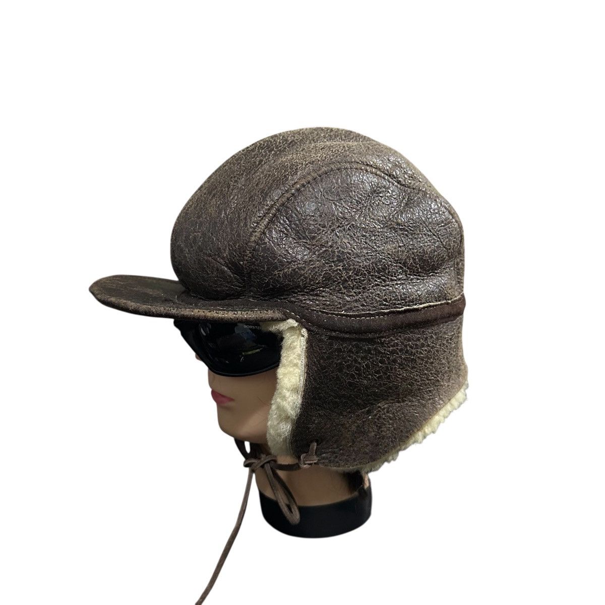 Genuine Leather VINTAGE SHEEP SKIN SHEARLING AVIATOR HATS Size ONE SIZE - 2 Thumbnail