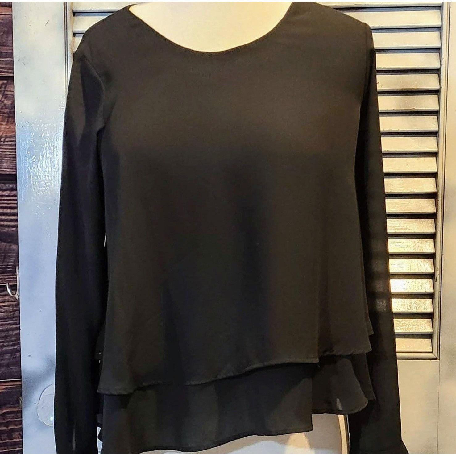Zara Zara Basic Small Black Layered Blouse Size S / US 4 / IT 40 - 3 Thumbnail