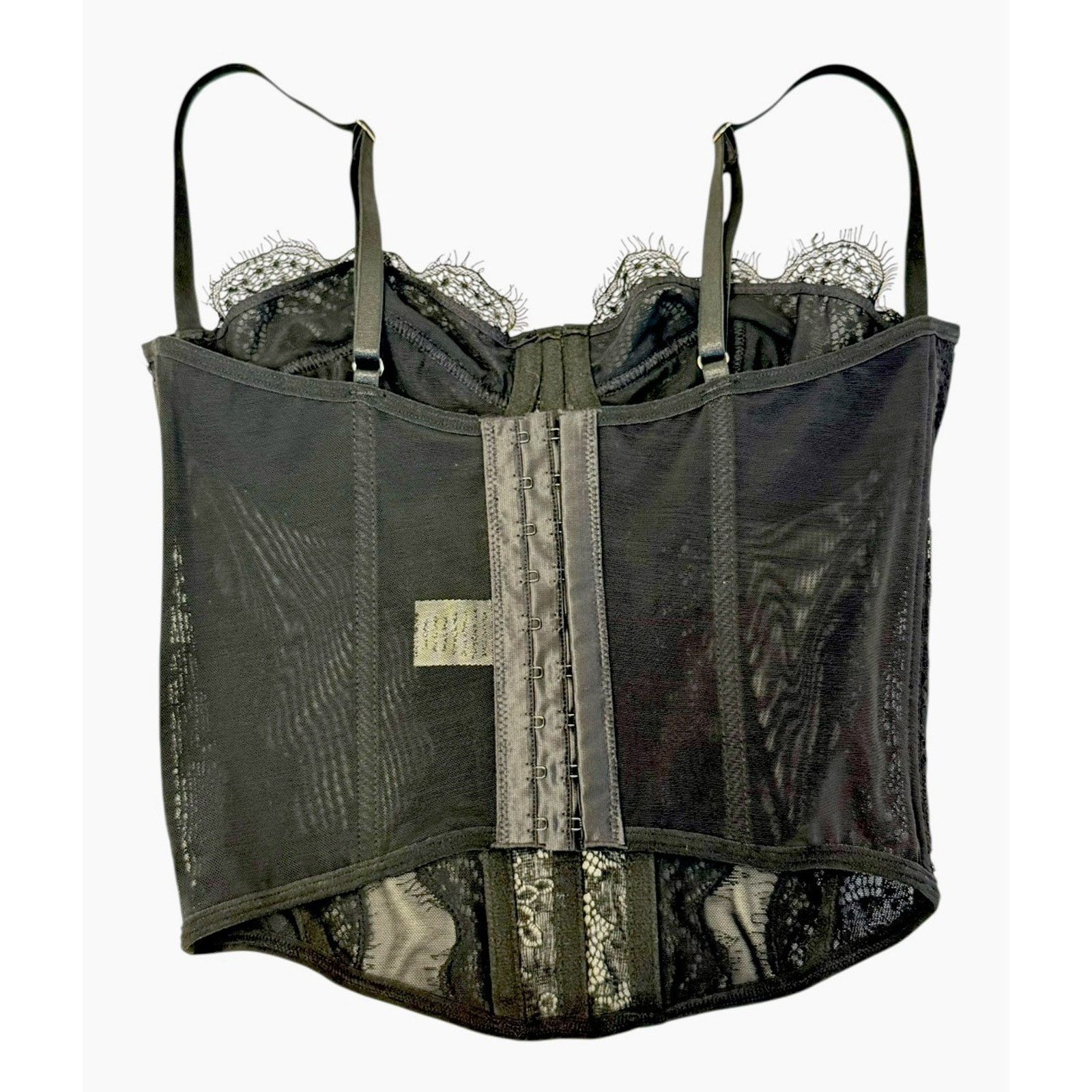 Other Black Sexy Gothic Sheer Lace Corset Top Boned Underwire Sz S Size S / US 4 / IT 40 - 5 Thumbnail