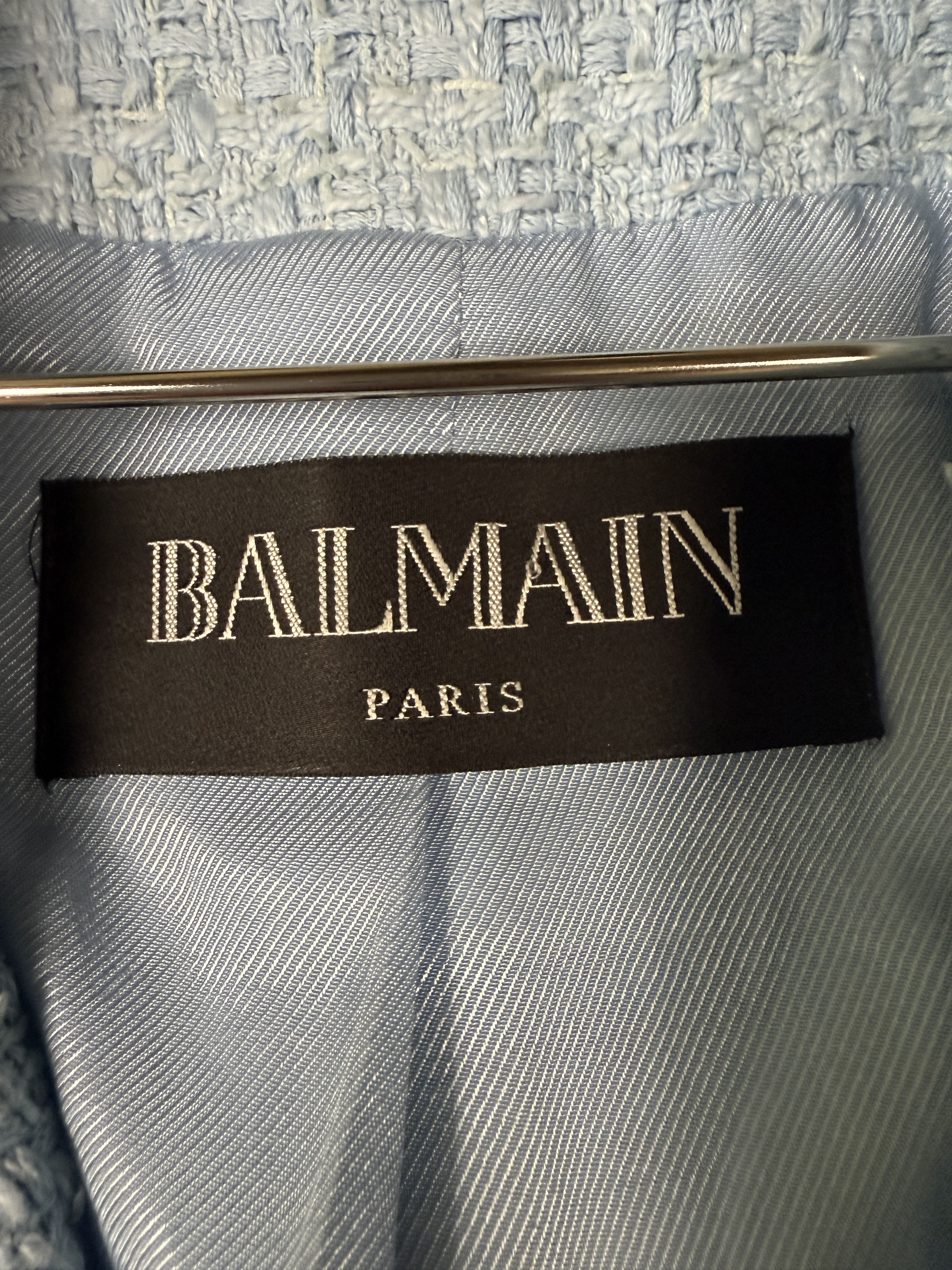 Balmain Balmain Baby Blue Tweed Blazer Jacket Size XS / US 0-2 / IT 36-38 - 3 Thumbnail