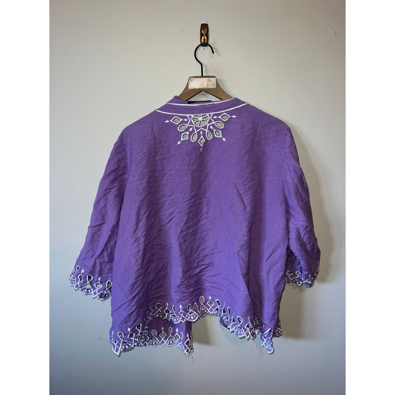 Bob Mackie Womens Vintage Bob Mackie Top Wearable Art Purple Art Large Size L / US 10 / IT 46 - 9 Thumbnail