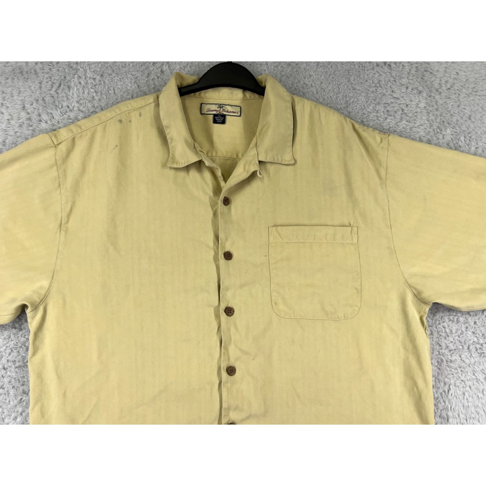 Tommy Bahama Tommy Bahama Shirt Mens XL Yellow Stripe Silk Button-Up Hawaiian Camp Hawaii Aloha Resort Beach Vacation Shirt Mens Size US XL / EU 56 / 4 - 3 Thumbnail