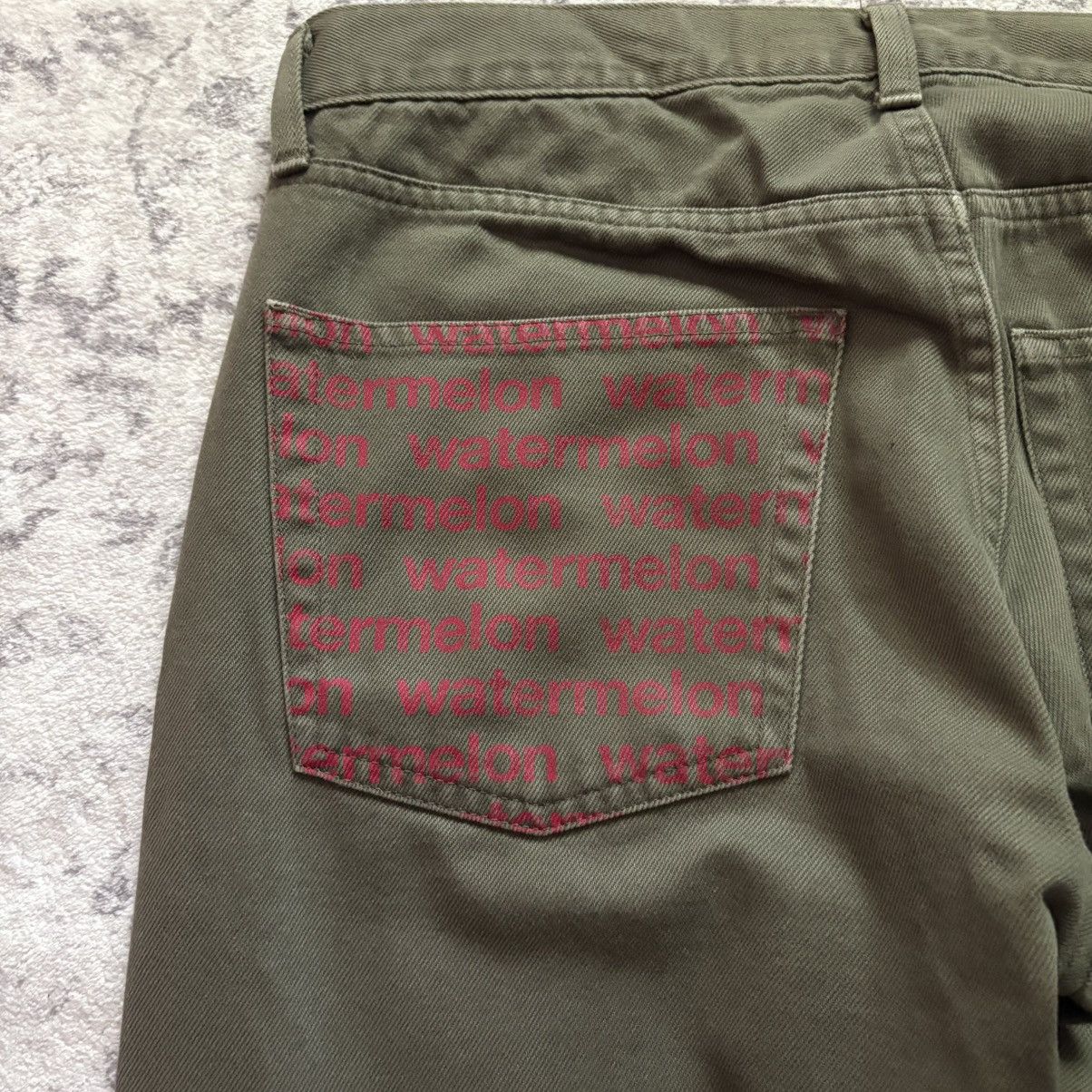Junya Watanabe AD2001 Watermelon Poem Pants Green | Size S