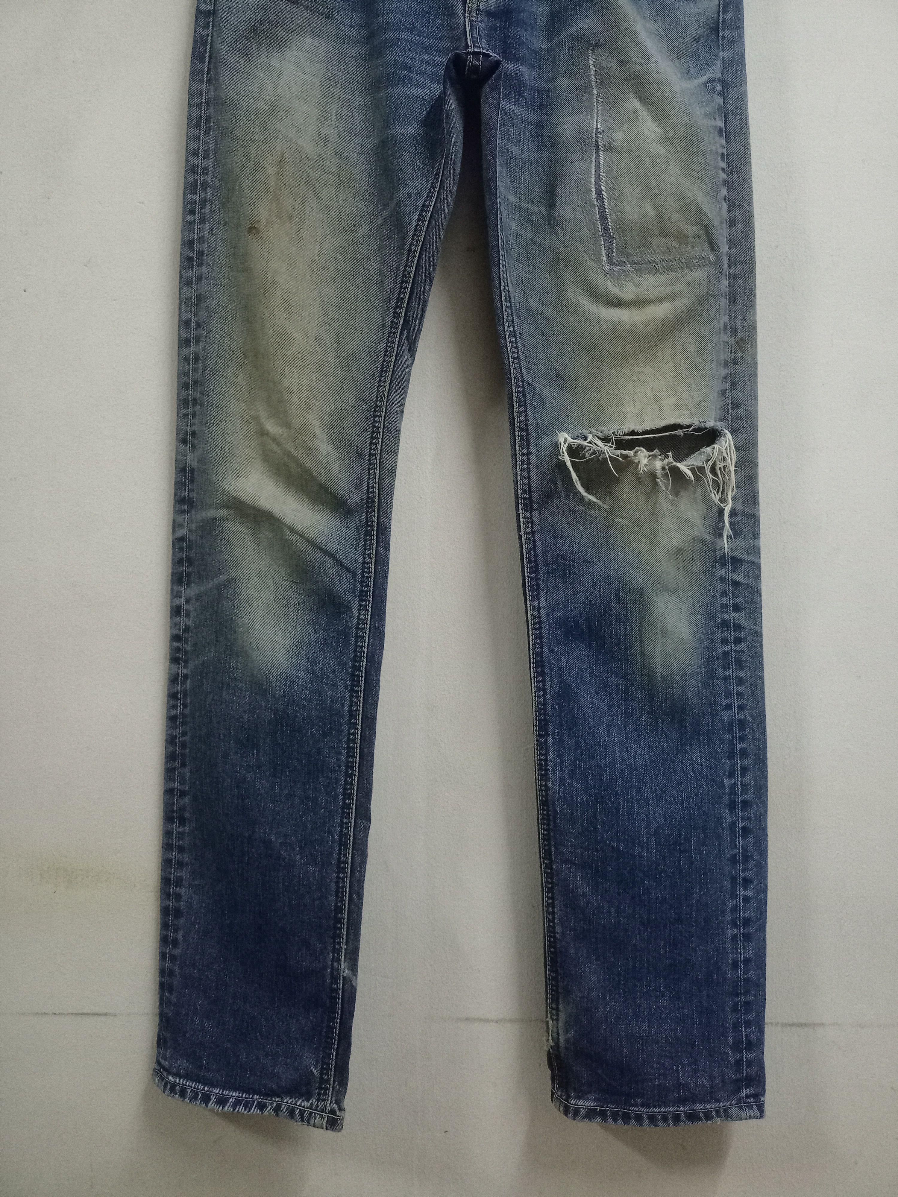 Lee Vintage Japanese Lee Riders Blue Wash Distressed Jeans Size US 33 - 6 Thumbnail