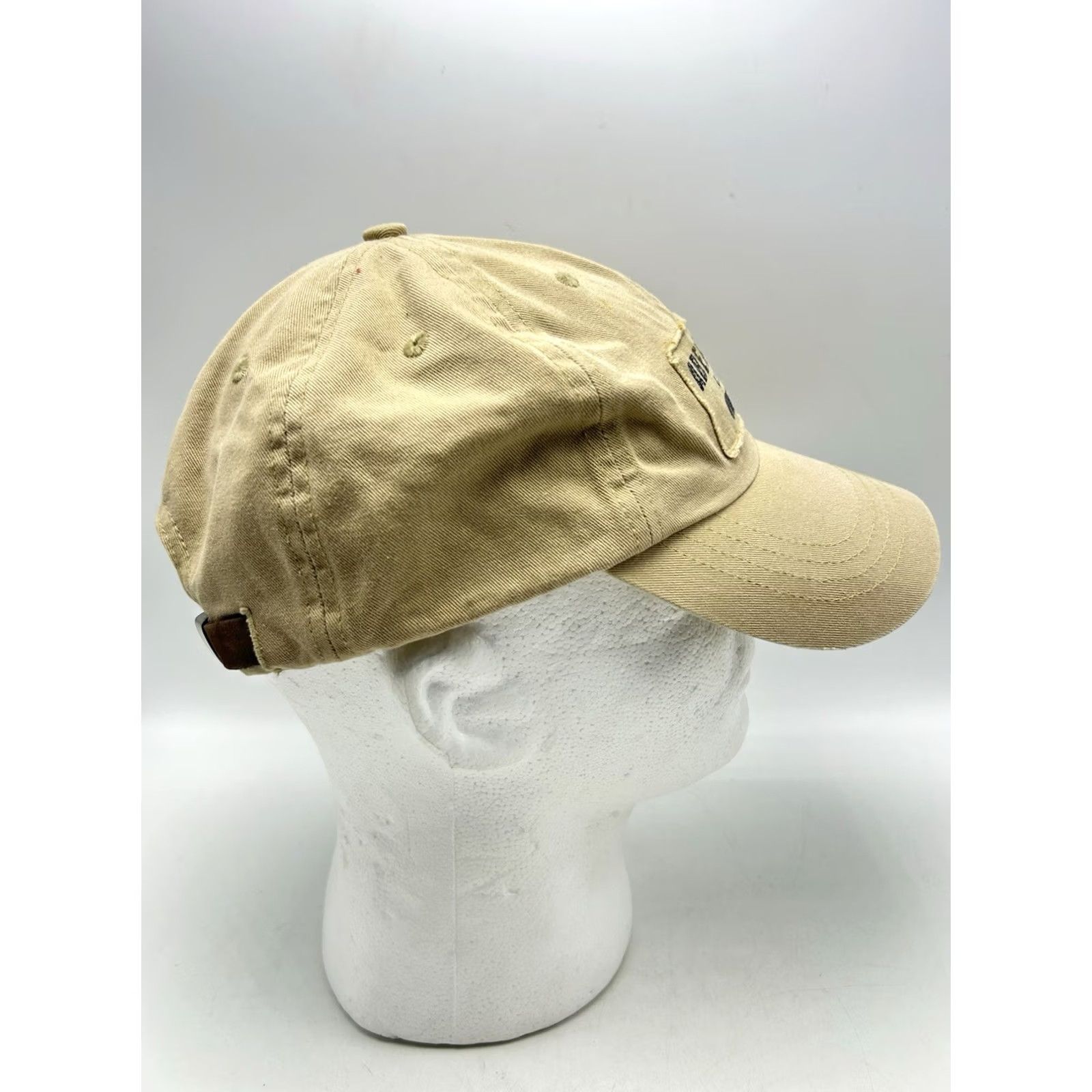 Abercrombie & Fitch VINTAGE Abercrombie & Fitch Baseball Cap Womens One Size Beige Leather Strap Adjustable Small Dad Hat USA Casual Baseball Cap Ladies Men? Size ONE SIZE - 3 Thumbnail
