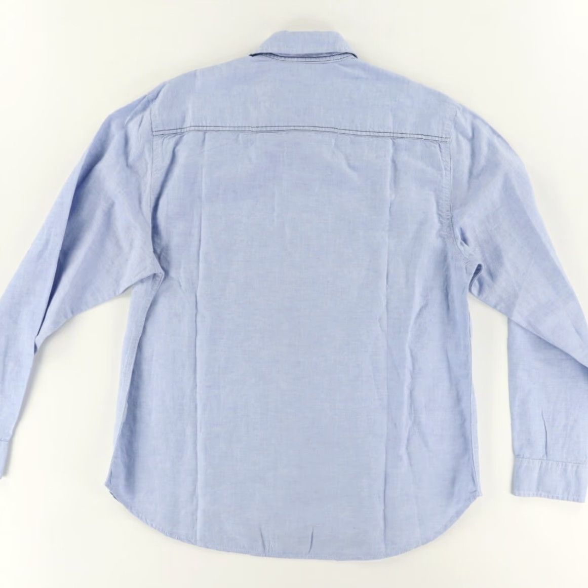Carbon2Cobalt Carbon 2 Cobalt Linen Cotton Blend Solid Long Sleeve Button Up Shirt Blue Men's M Size US M / EU 48-50 / 2 - 4 Thumbnail
