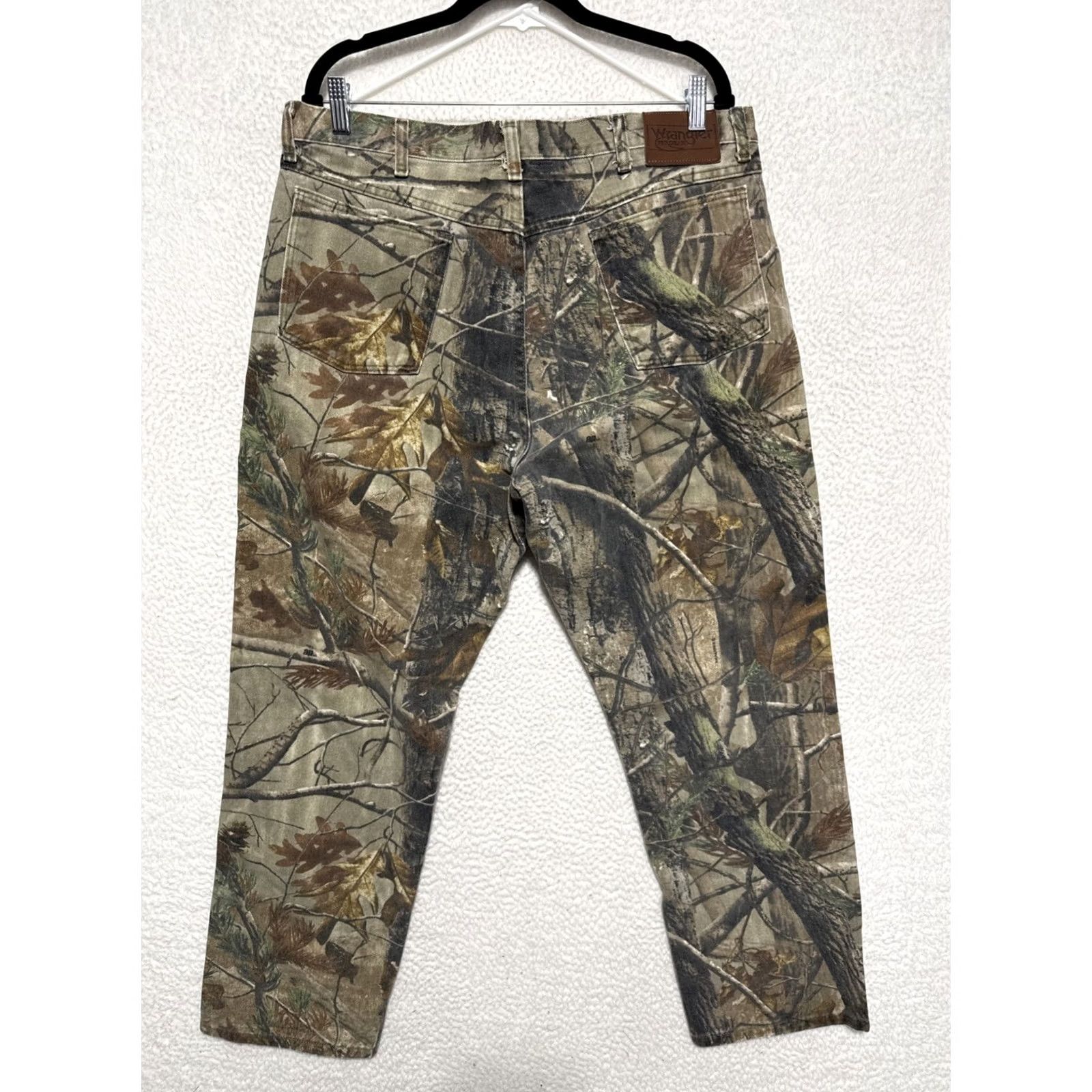 Wrangler Wrangler ProGear Jeans Men's 37x30 Denim Camouflage Canvas Logo 5-Pocket Straight Regular Size US 37 - 2 Thumbnail