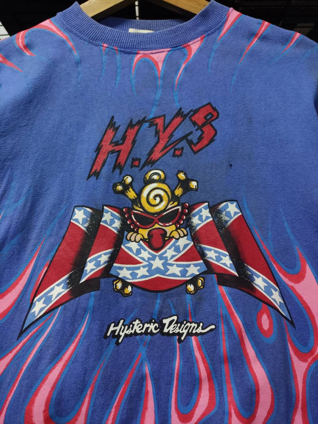 Hysteric Glamour Vtg 00's Hysteric Glamour Rebel Flag Pink Flame Over Print Size US S / EU 44-46 / 1 - 3 Thumbnail