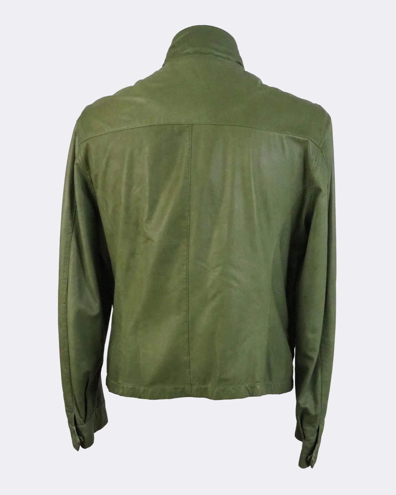 Men's Giorgio Armani Lightweight Green Leather Jacket $2083
