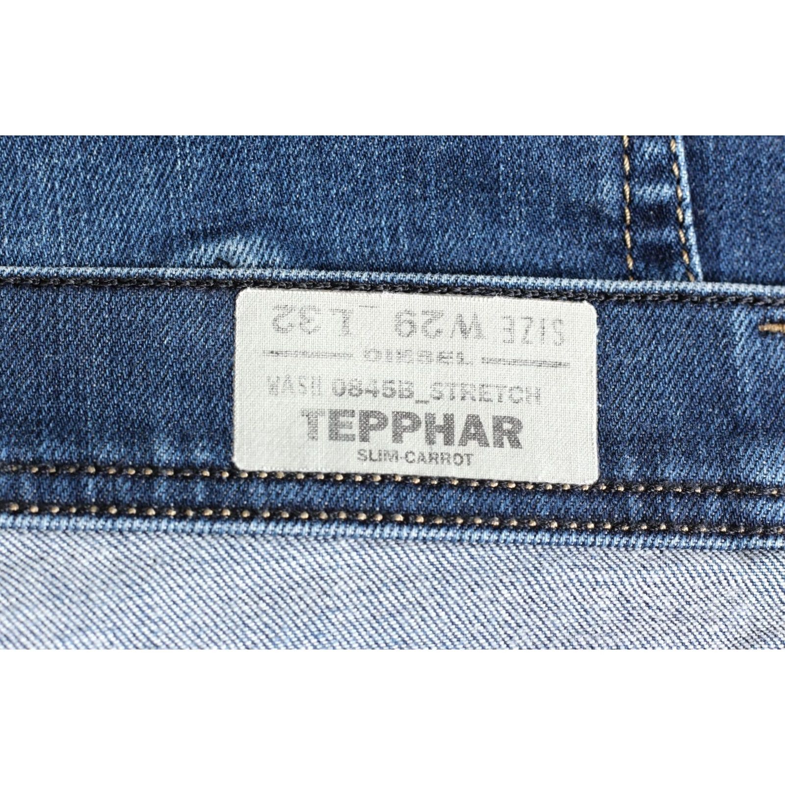 Diesel DIESEL TEPPHAR 0845B Jeans Men W29 L32 Stretch Slim Carrot DZ5455 Size US 29 - 7 Thumbnail