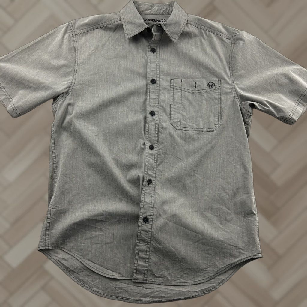 Vintage Wolverine Short Sleeve Button Up Shirt Men's M Gray Size US M / EU 48-50 / 2 - 1 Thumbnail