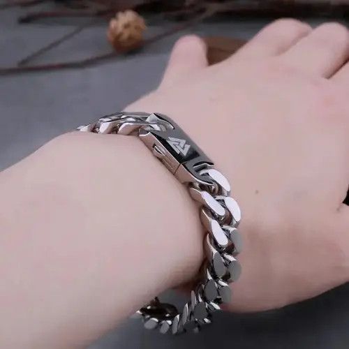 Vintage Viking Cast Cuban Chain Men's Bracelet Size ONE SIZE - 4 Thumbnail