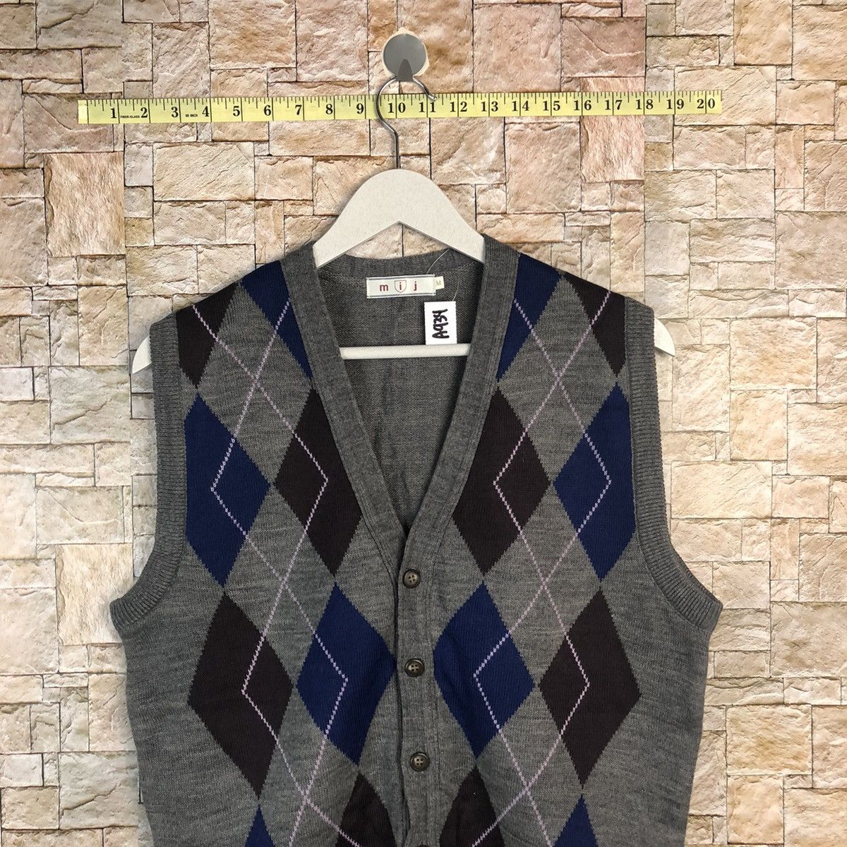 Homespun Knitwear × Japanese Brand MIj Grey art Vest Knitwear #A934 Size US M / EU 48-50 / 2 - 2 Thumbnail