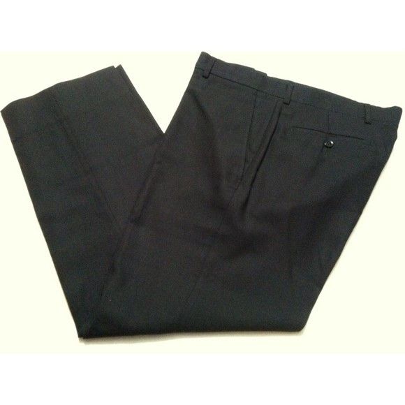 Armani Collezioni ARMANI COLLEZIONI MEN'S BLACK WOOL DRESS PANTS SIZE:38/30 Size 38R - 3 Thumbnail